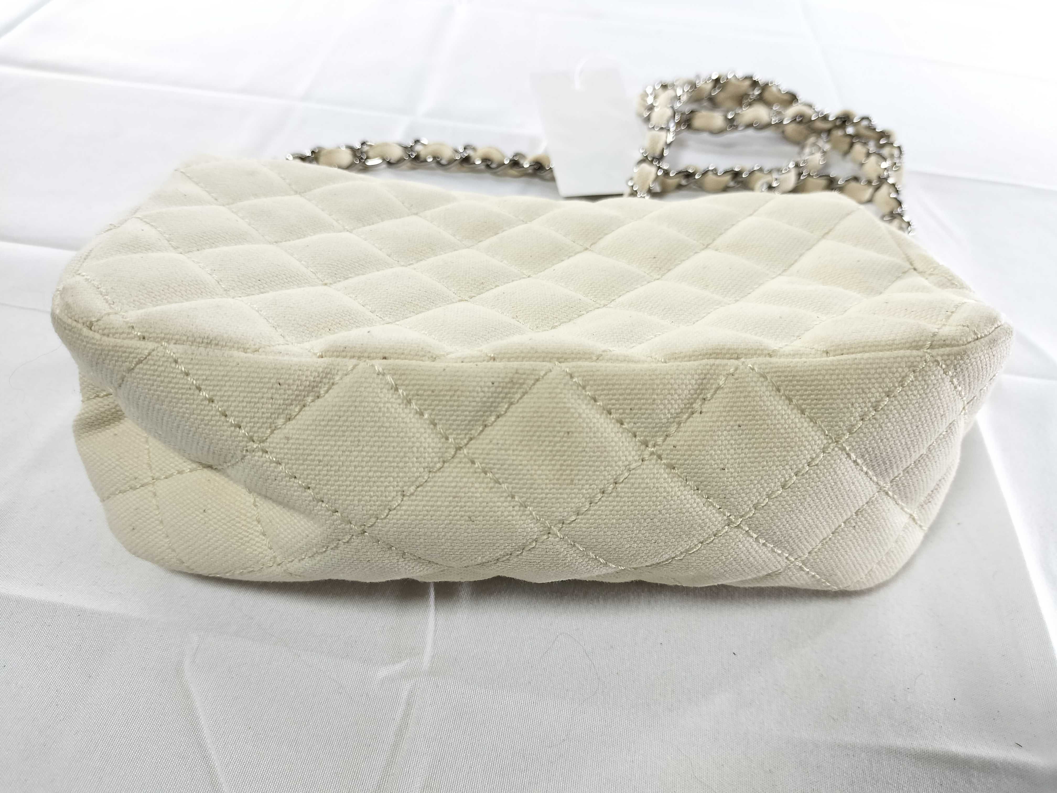 Canvas Logo Chain Shoulder Bag (Partially Missing Clasp) — view 7