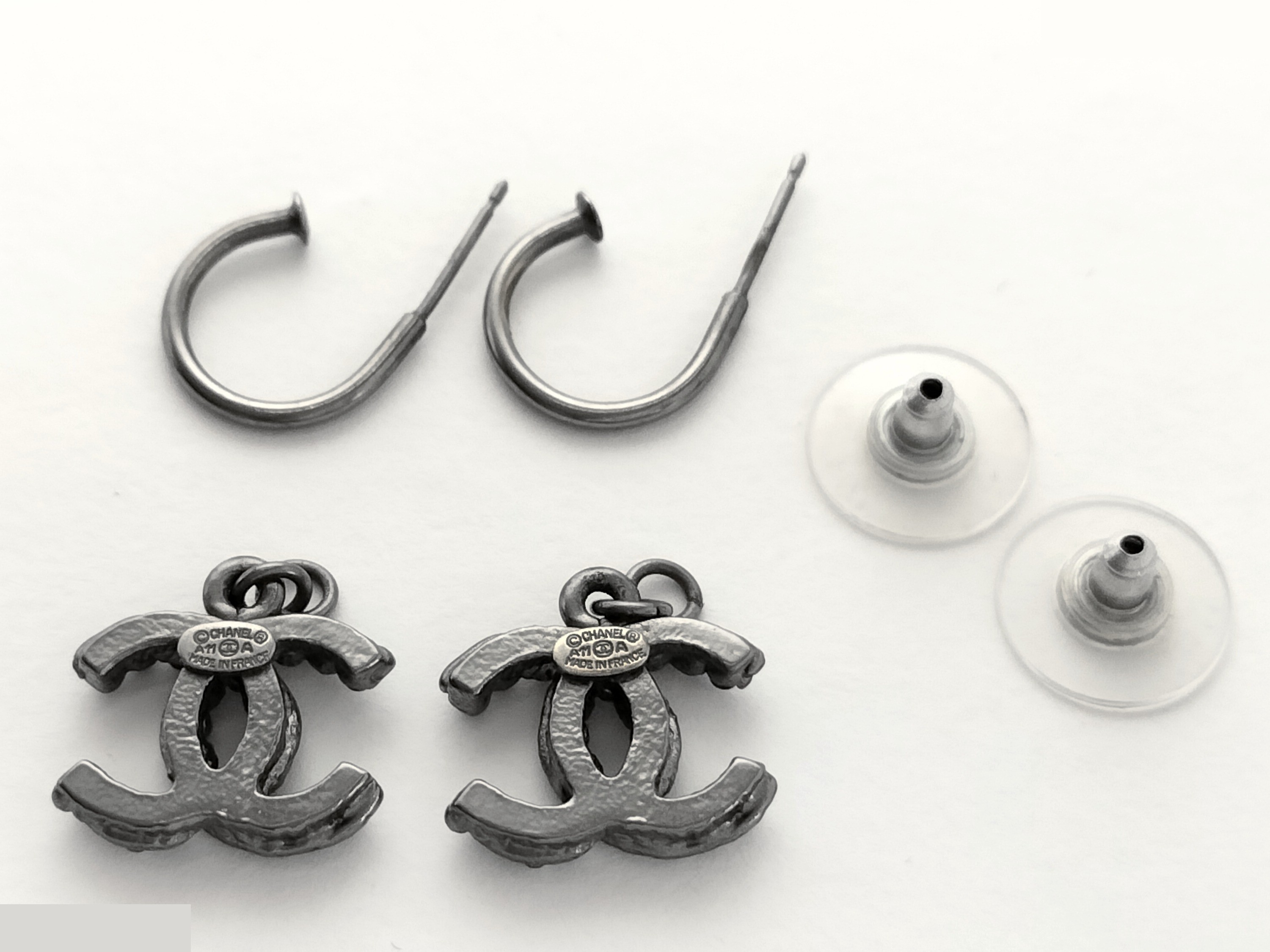 Coco Rhinestone Silver Earrings — view 2