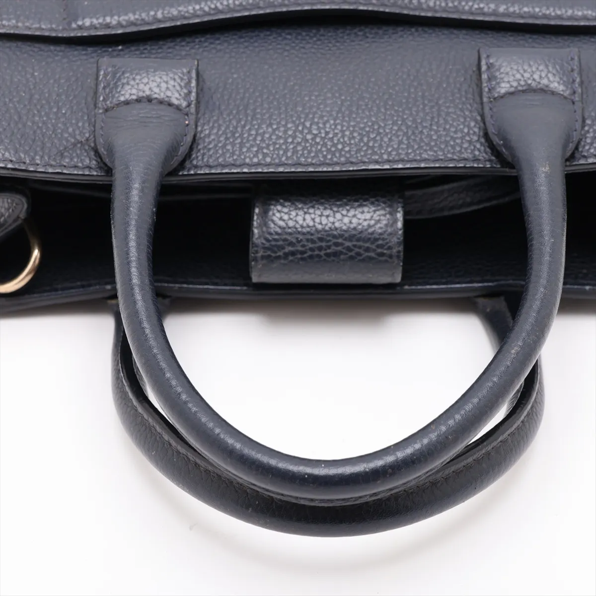 Neo Executive Leather 2-Way Handbag, Navy with Gold Hardware, 234503407, Serial Number 23 — view 5