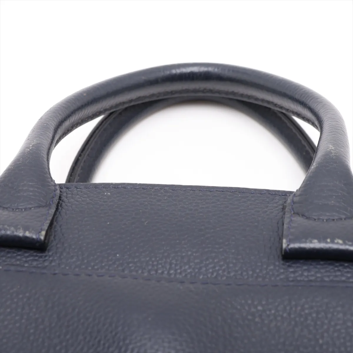 Neo Executive Leather 2-Way Handbag, Navy with Gold Hardware, 234503407, Serial Number 23 — view 6