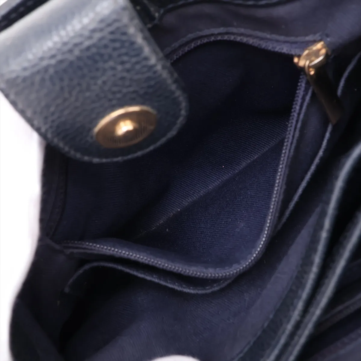 Neo Executive Leather 2-Way Handbag, Navy with Gold Hardware, 234503407, Serial Number 23 — view 10