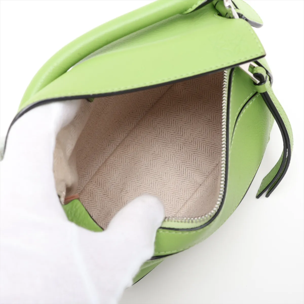 Mini Puzzle Bag Leather 2-Way Handbag Green — view 8
