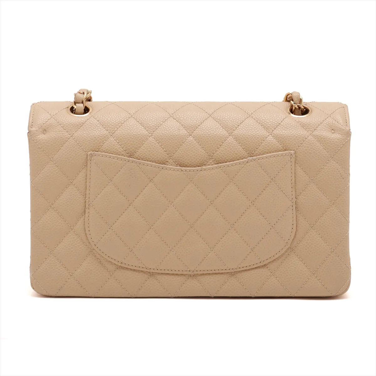 [Individually packaged] Chanel Matelassé 25 Caviar Skin Double Flap Double Chain Bag, Beige, Gold Hardware, 9601621, Series 9, A01112 — view 2