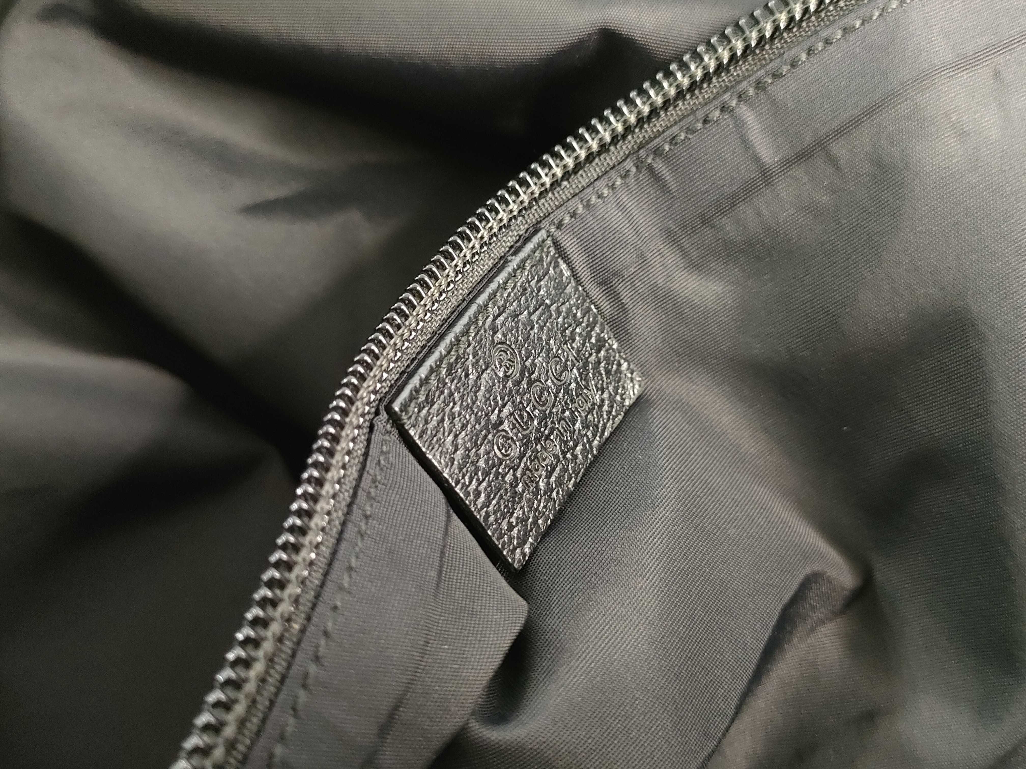 tote bag, Sherry line, leather and canvas, GG pattern, black. — view 12
