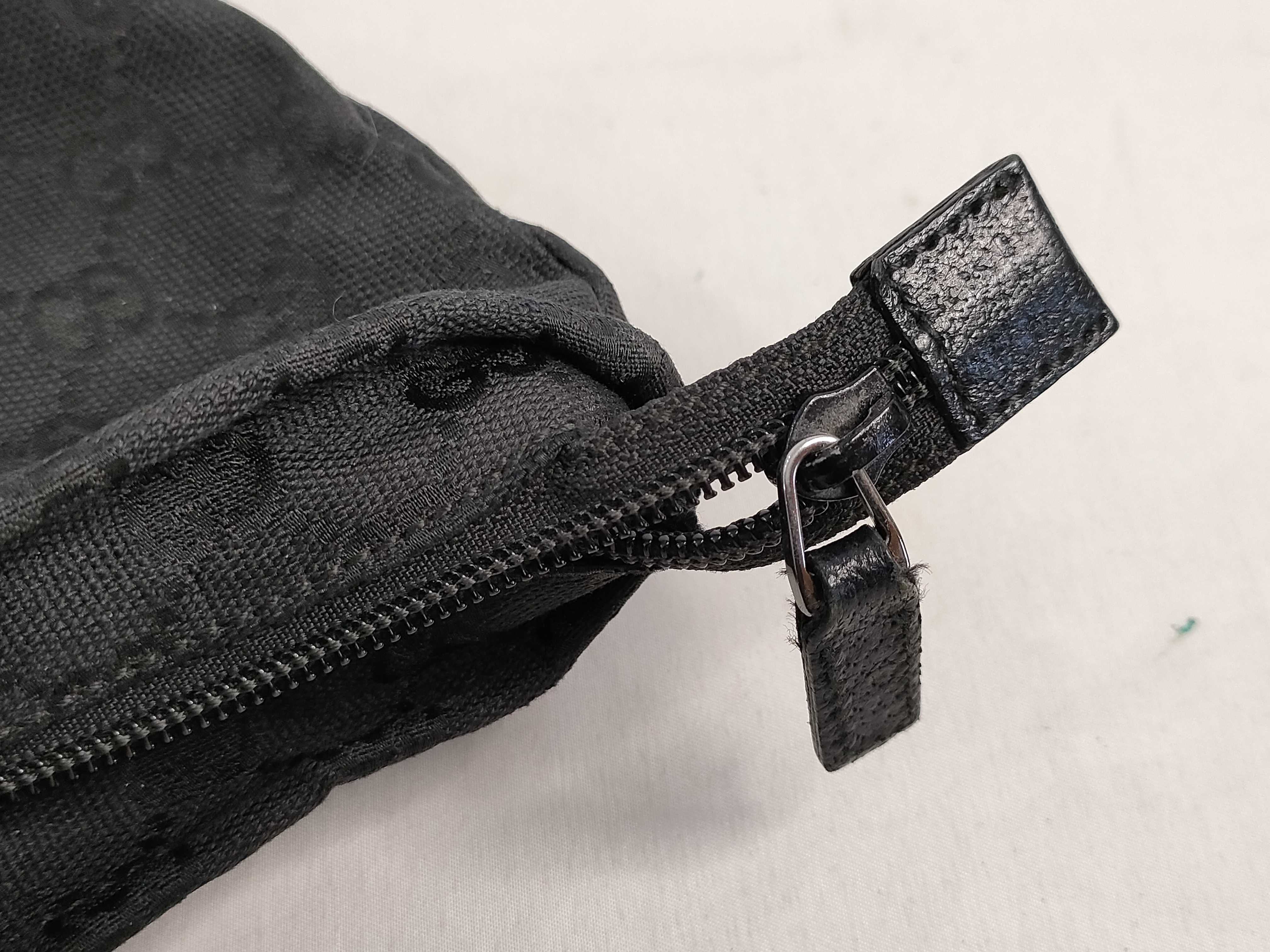 tote bag, Sherry line, leather and canvas, GG pattern, black. — view 13