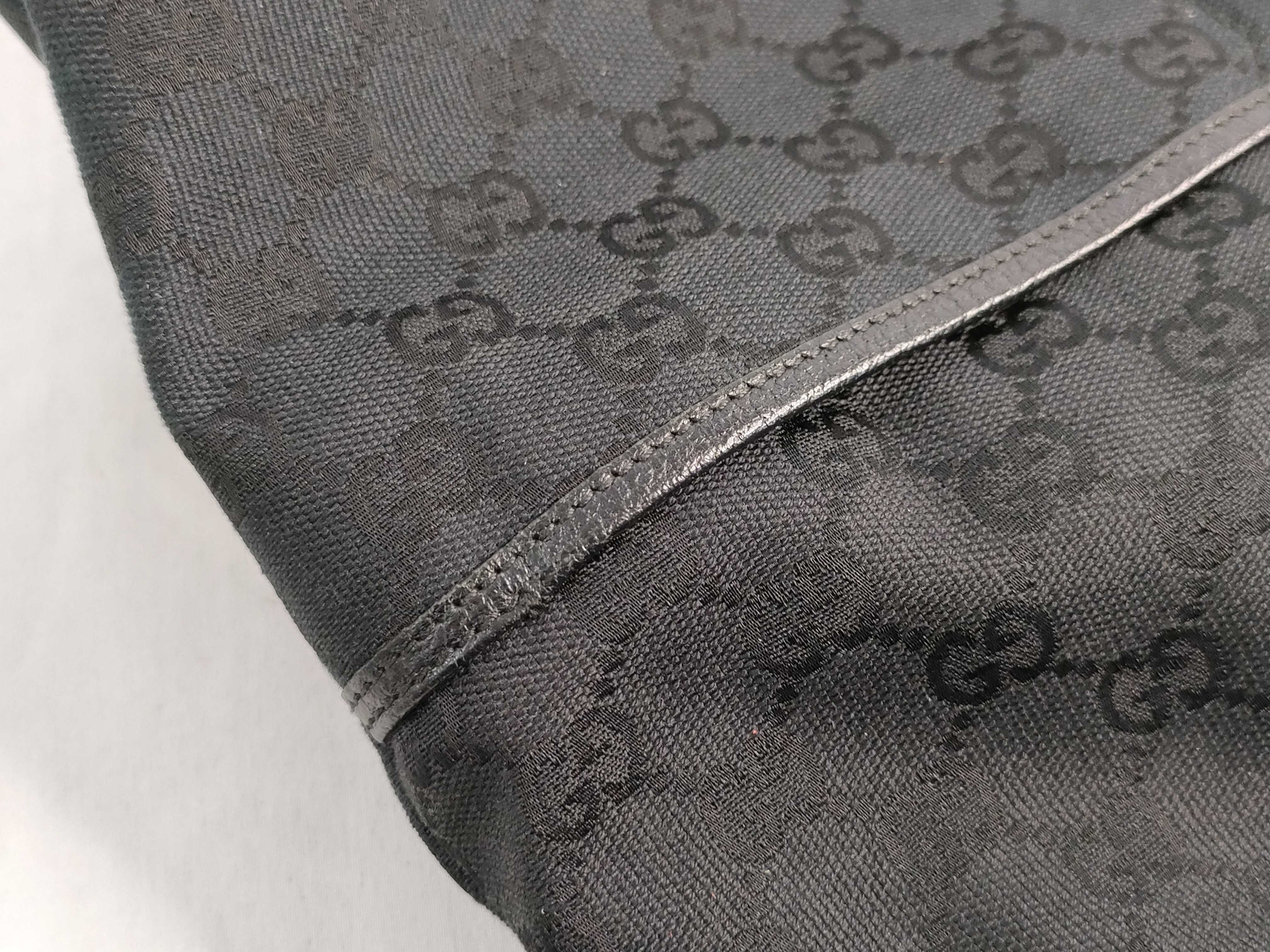 tote bag, Sherry line, leather and canvas, GG pattern, black. — view 15