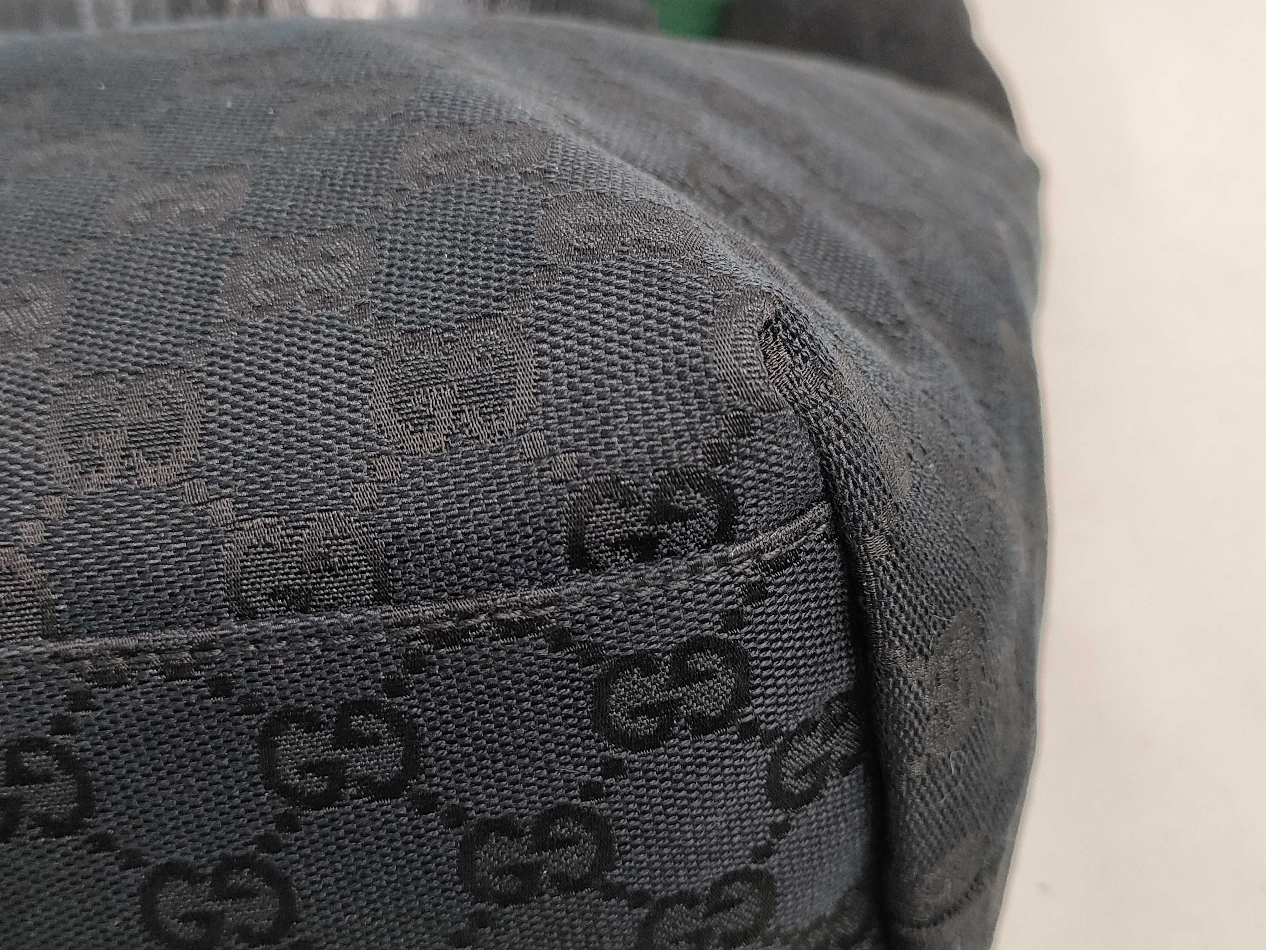 tote bag, Sherry line, leather and canvas, GG pattern, black. — view 6