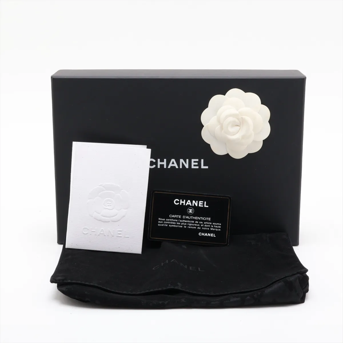 Matelassé Caviar Skin Chain Wallet, Black with Gold Hardware, 26778469, Serial Number 26-250 — view 12