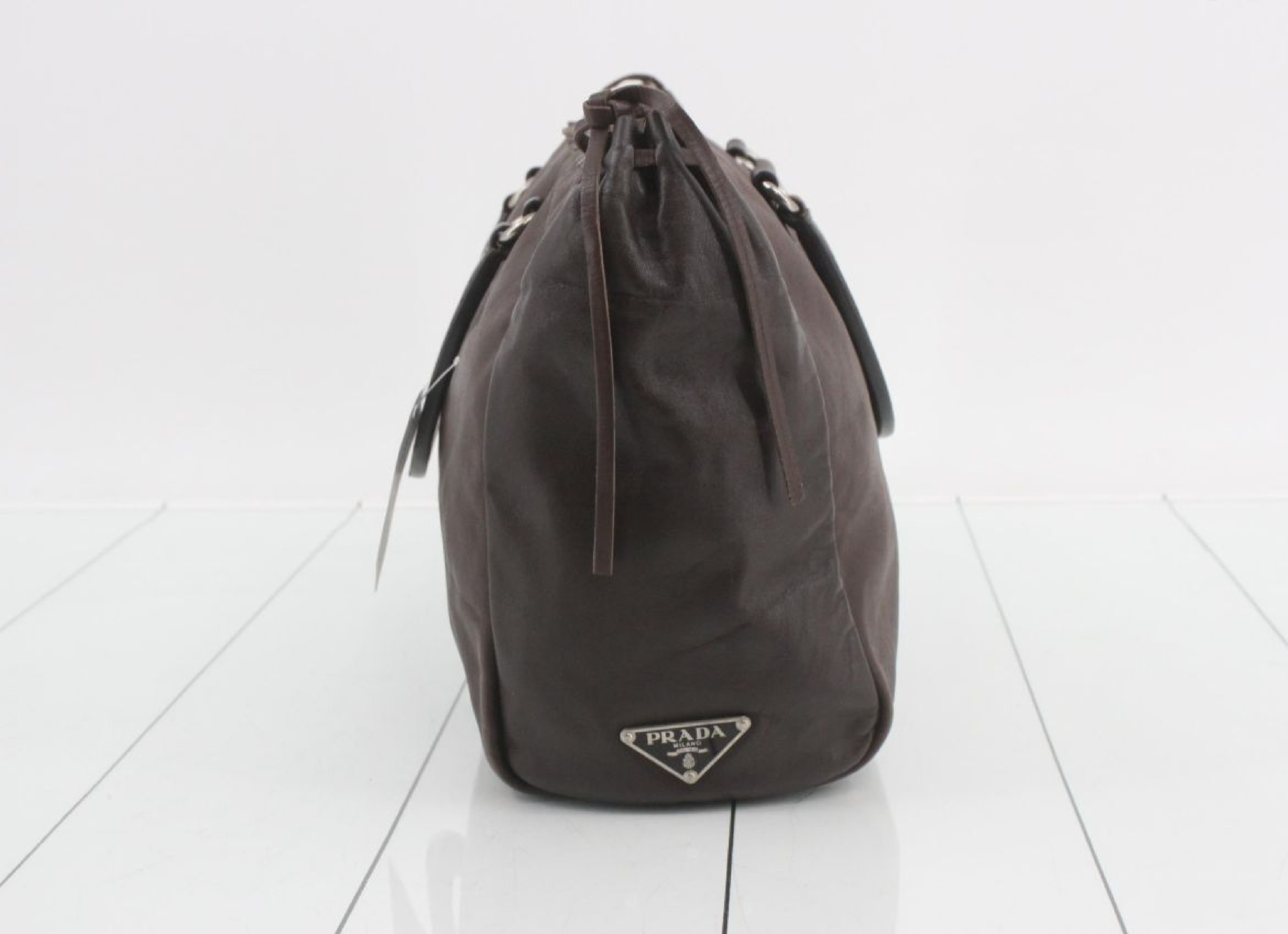 Triangle Plate Leather Handbag — view 3
