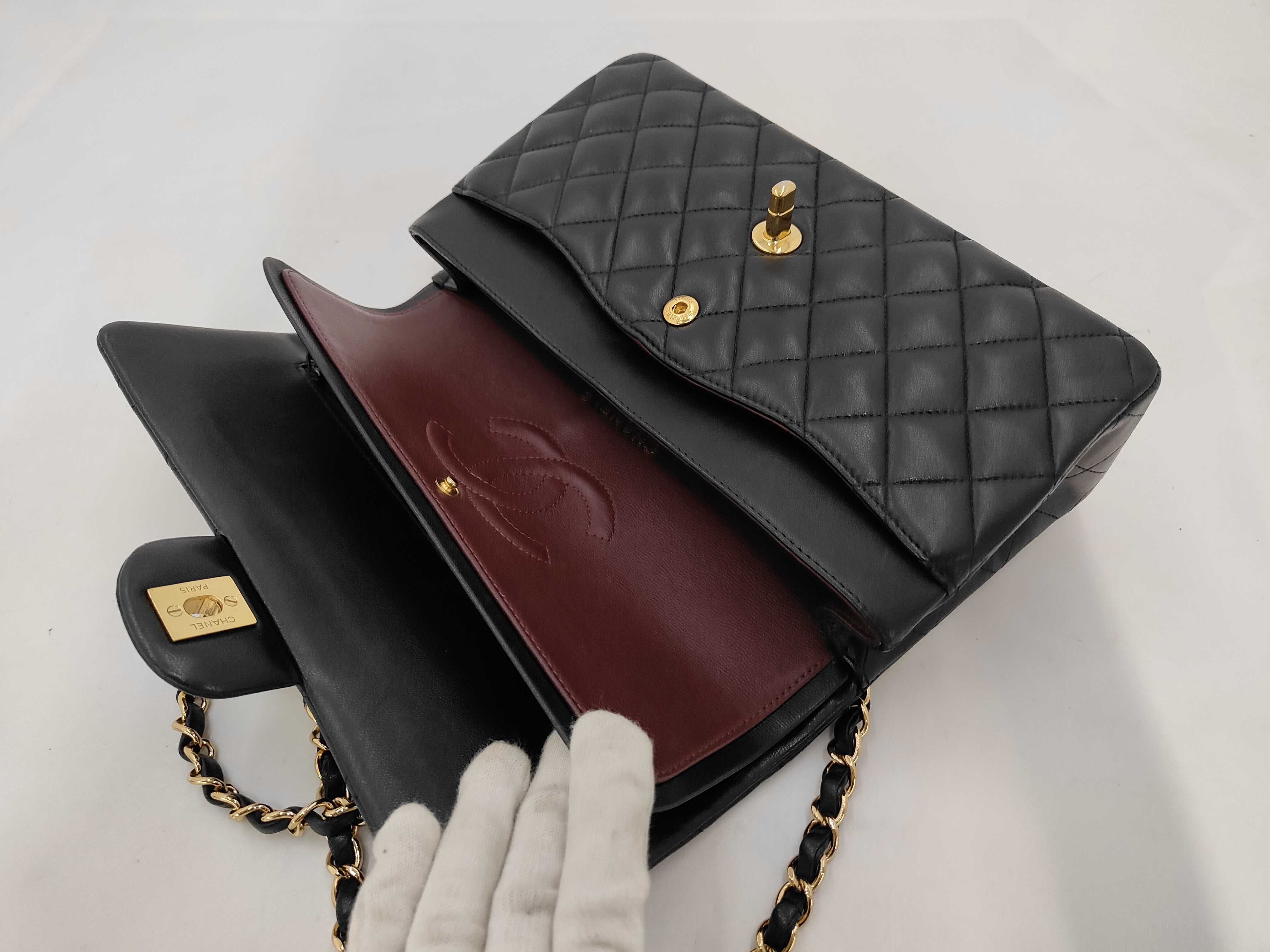 Matelassé 25 Double Flap Double Chain Lambskin Shoulder Bag — view 8