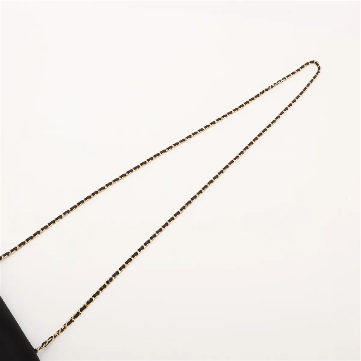 Chocolate Bar Satin x Leather Chain Shoulder Bag, Black with Gold Hardware, 13918107, Series 13 — view 5