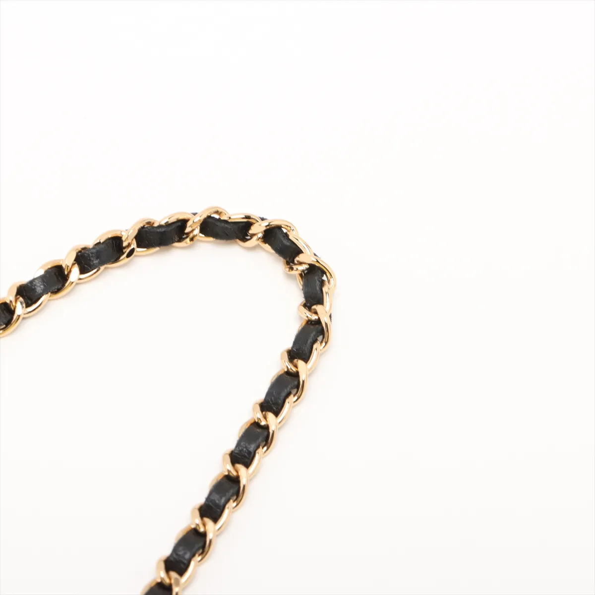 Chocolate Bar Satin x Leather Chain Shoulder Bag, Black with Gold Hardware, 13918107, Series 13 — view 8