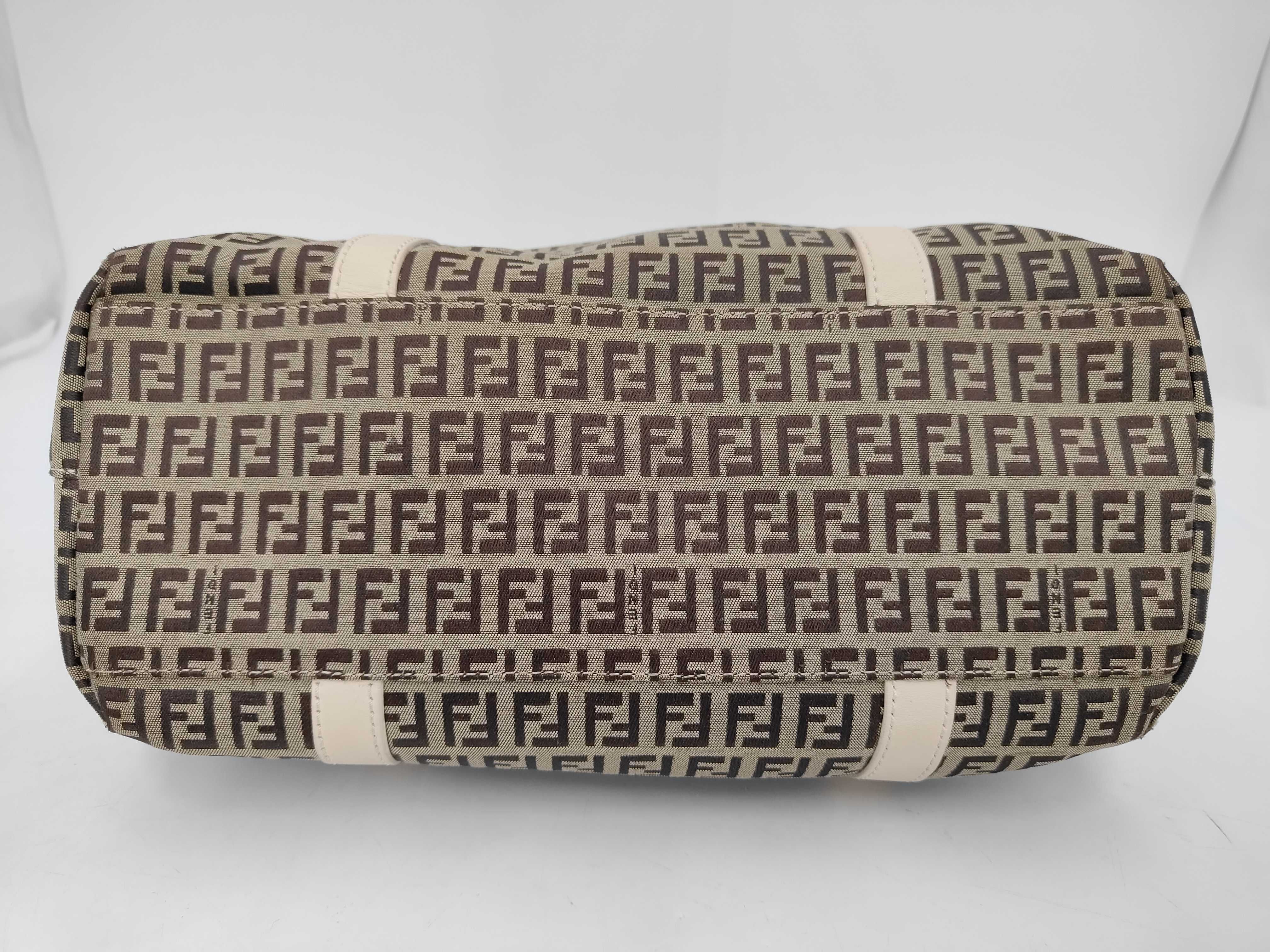 Canvas x Leather Zucchino Tote Bag, Brown, Gold Hardware, with Dust Bag. — view 6