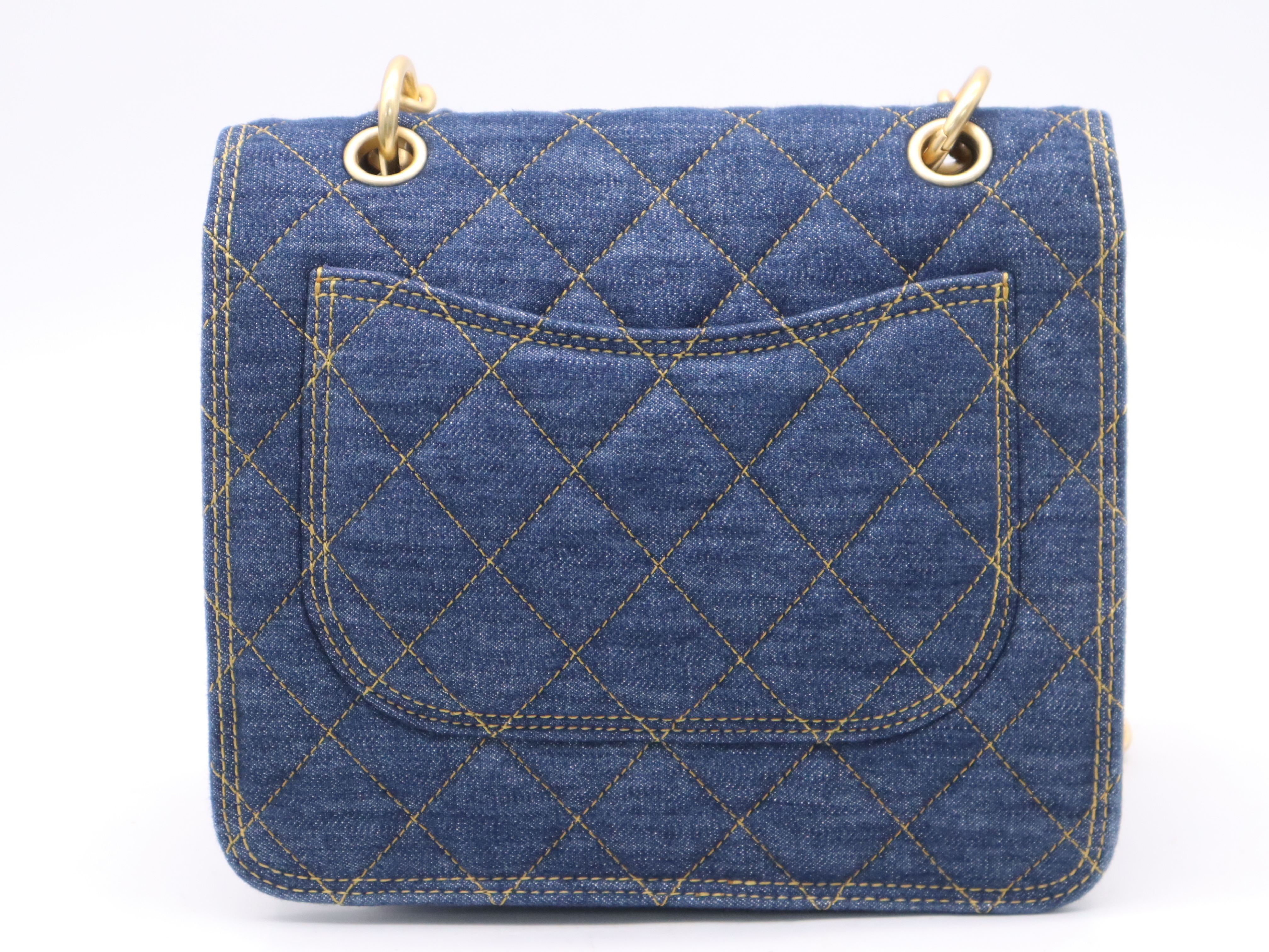 AS3932 Denim Matelassé 2-Way Chain Shoulder Bag with Dust Bag — view 2