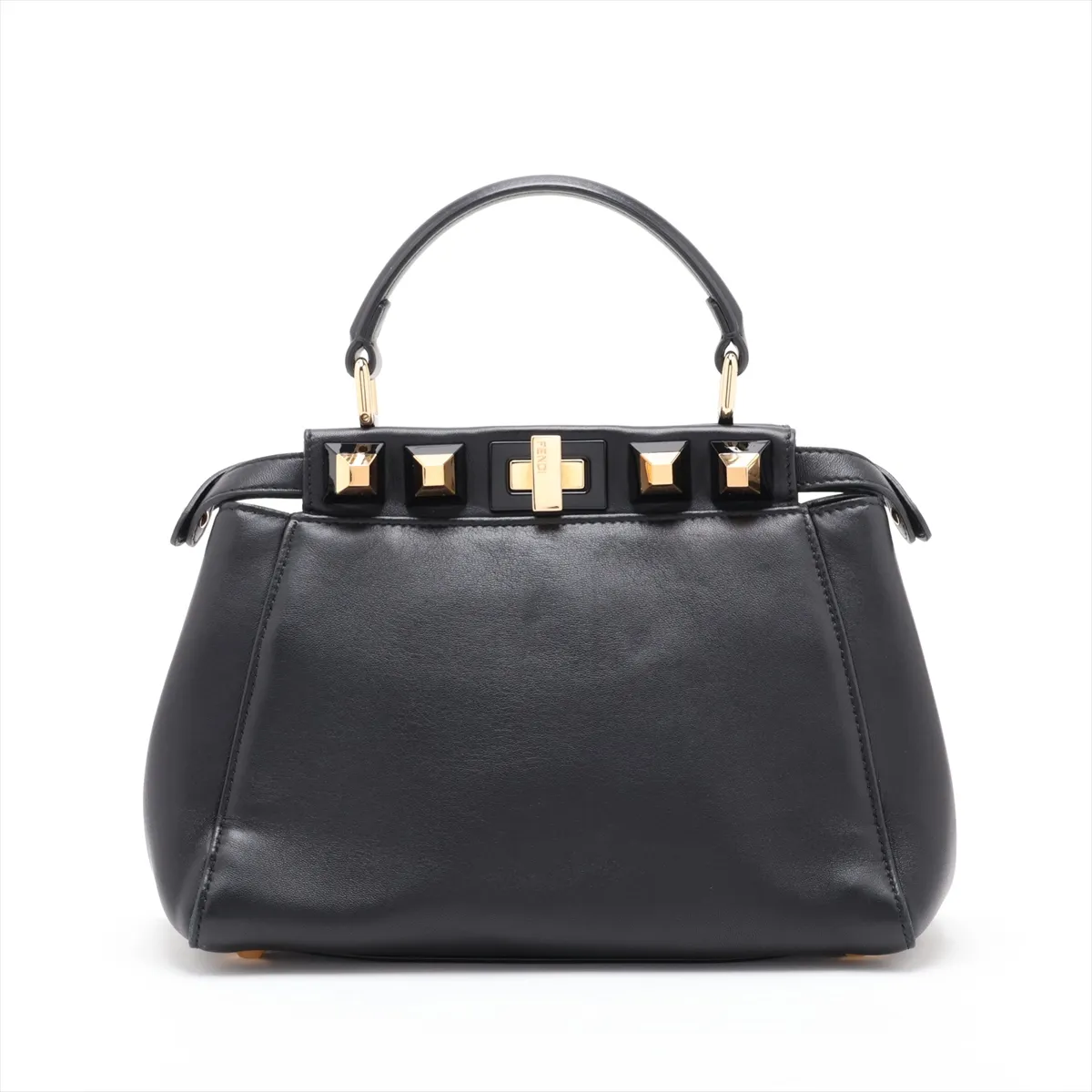 Mini Peekaboo Leather x Studs 2-Way Handbag Black 8BN244 — view 2