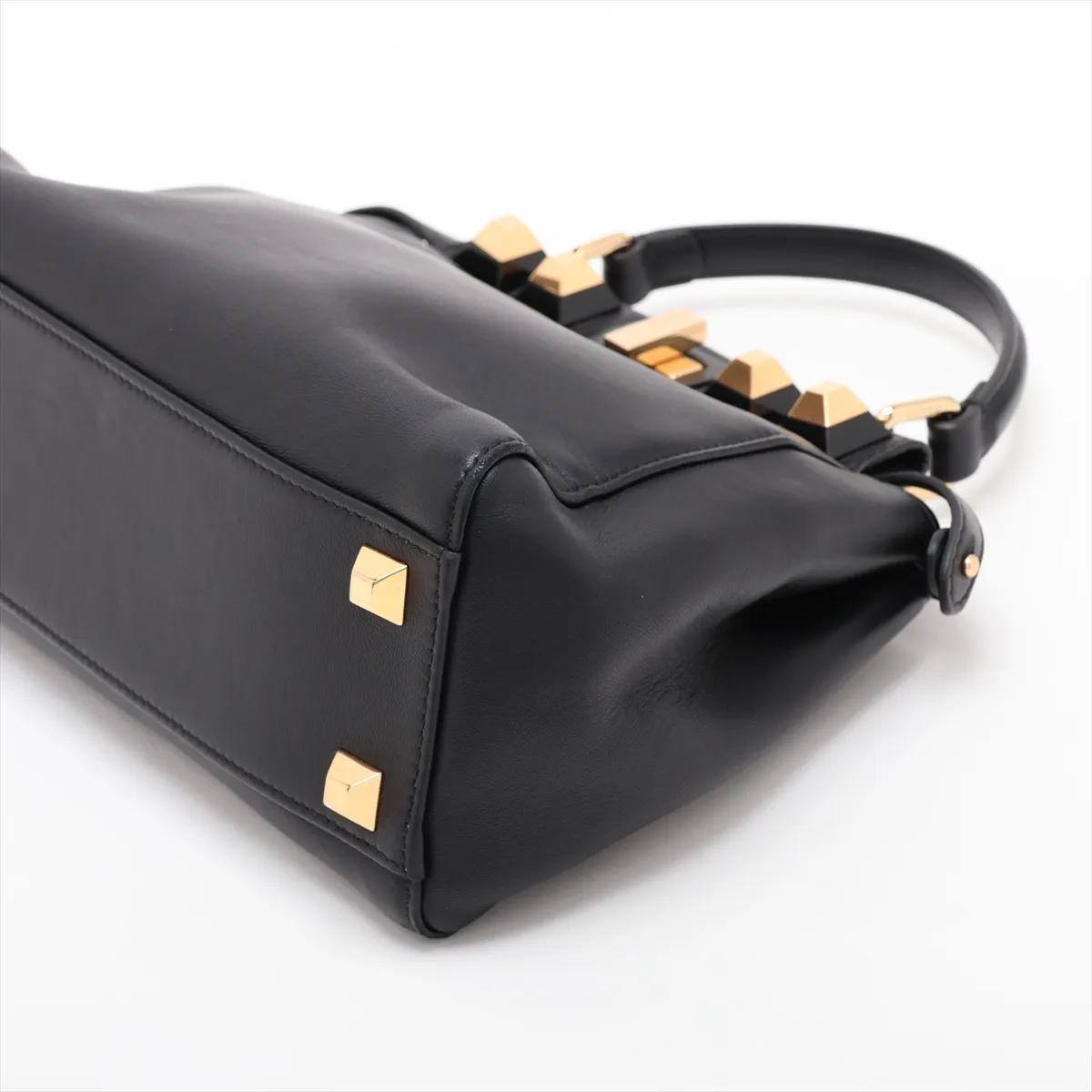 Mini Peekaboo Leather x Studs 2-Way Handbag Black 8BN244 — view 3