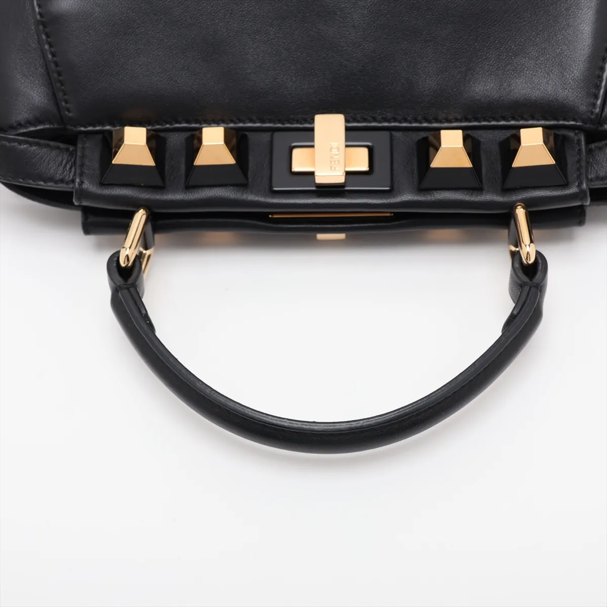 Mini Peekaboo Leather x Studs 2-Way Handbag Black 8BN244 — view 5