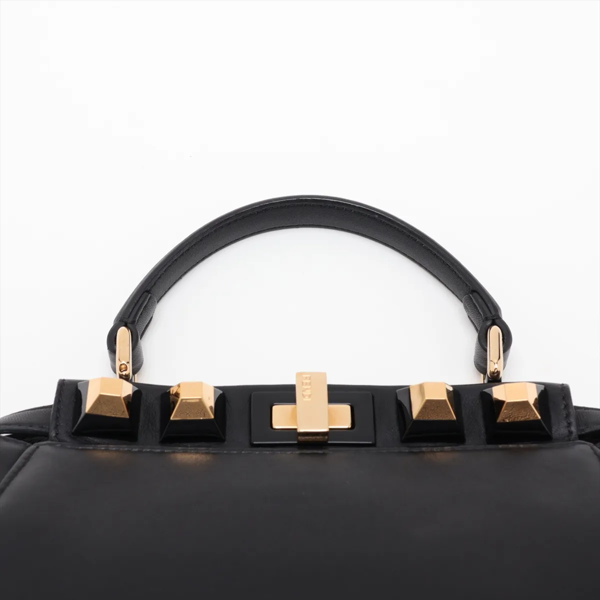 Mini Peekaboo Leather x Studs 2-Way Handbag Black 8BN244 — view 6
