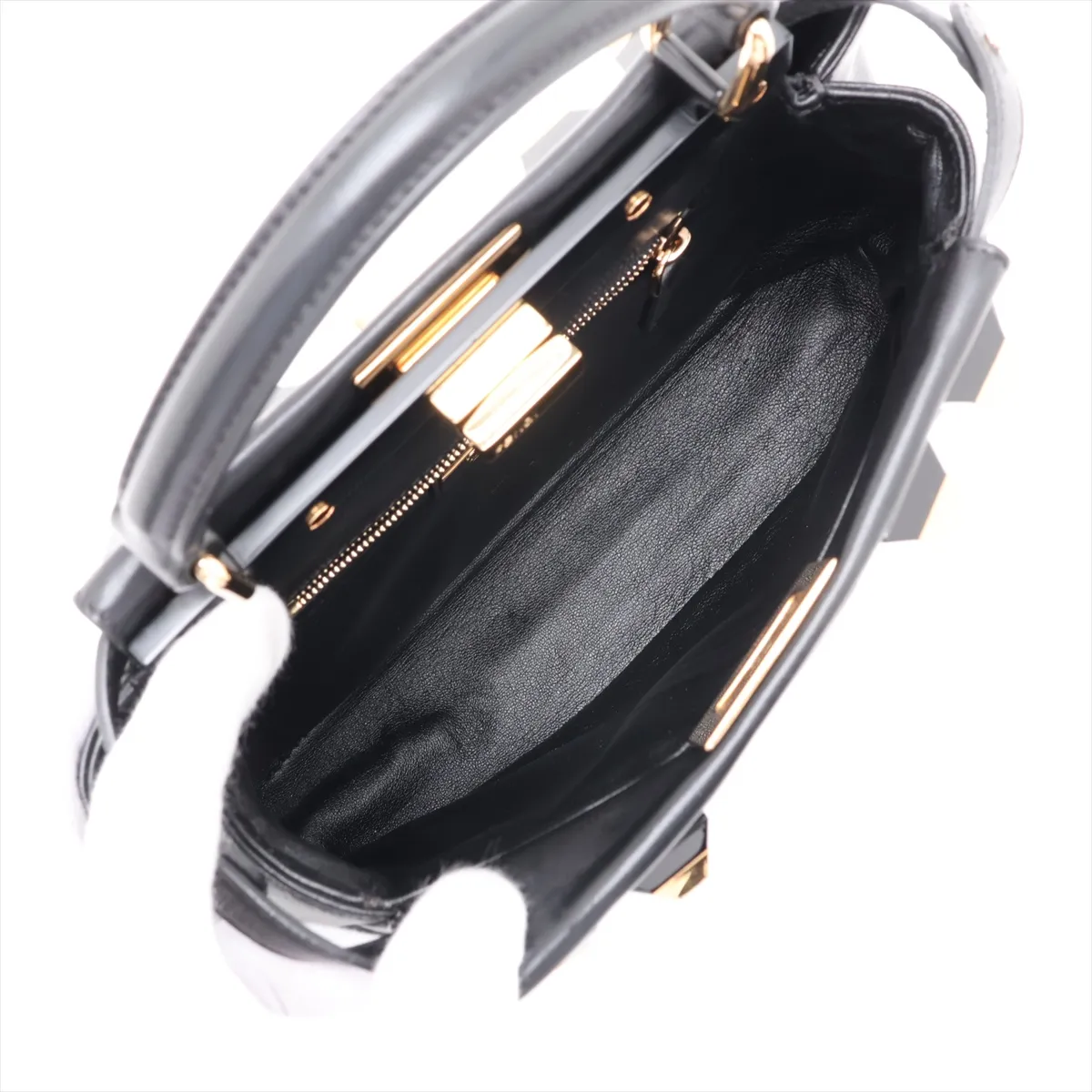 Mini Peekaboo Leather x Studs 2-Way Handbag Black 8BN244 — view 8