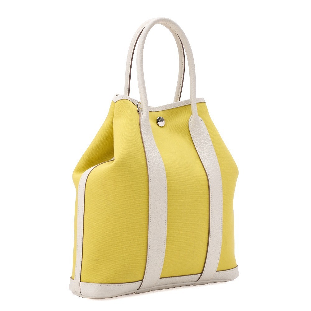 Garden File Toile Officier Tote Bag - Yellow x White — view 3