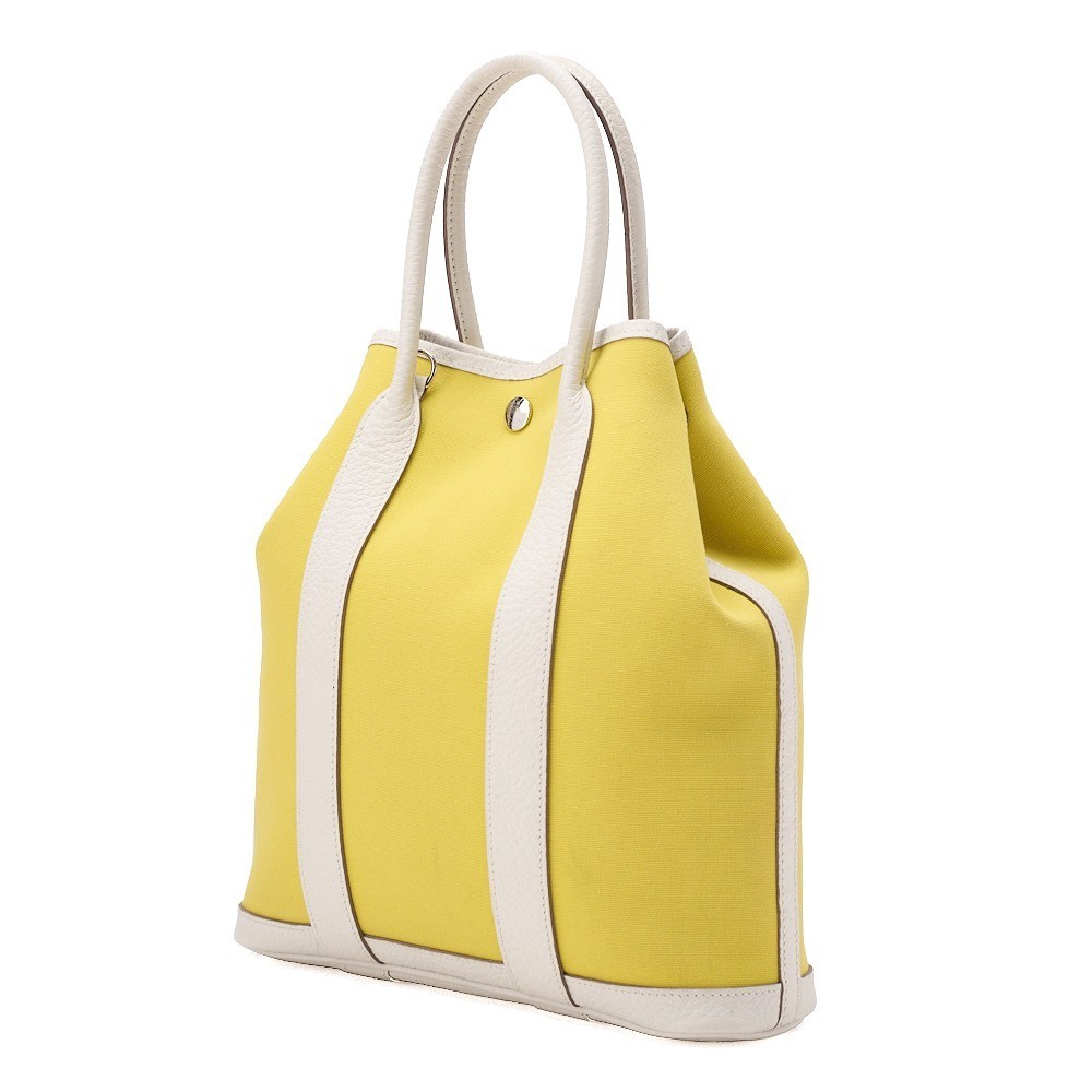 Garden File Toile Officier Tote Bag - Yellow x White — view 4
