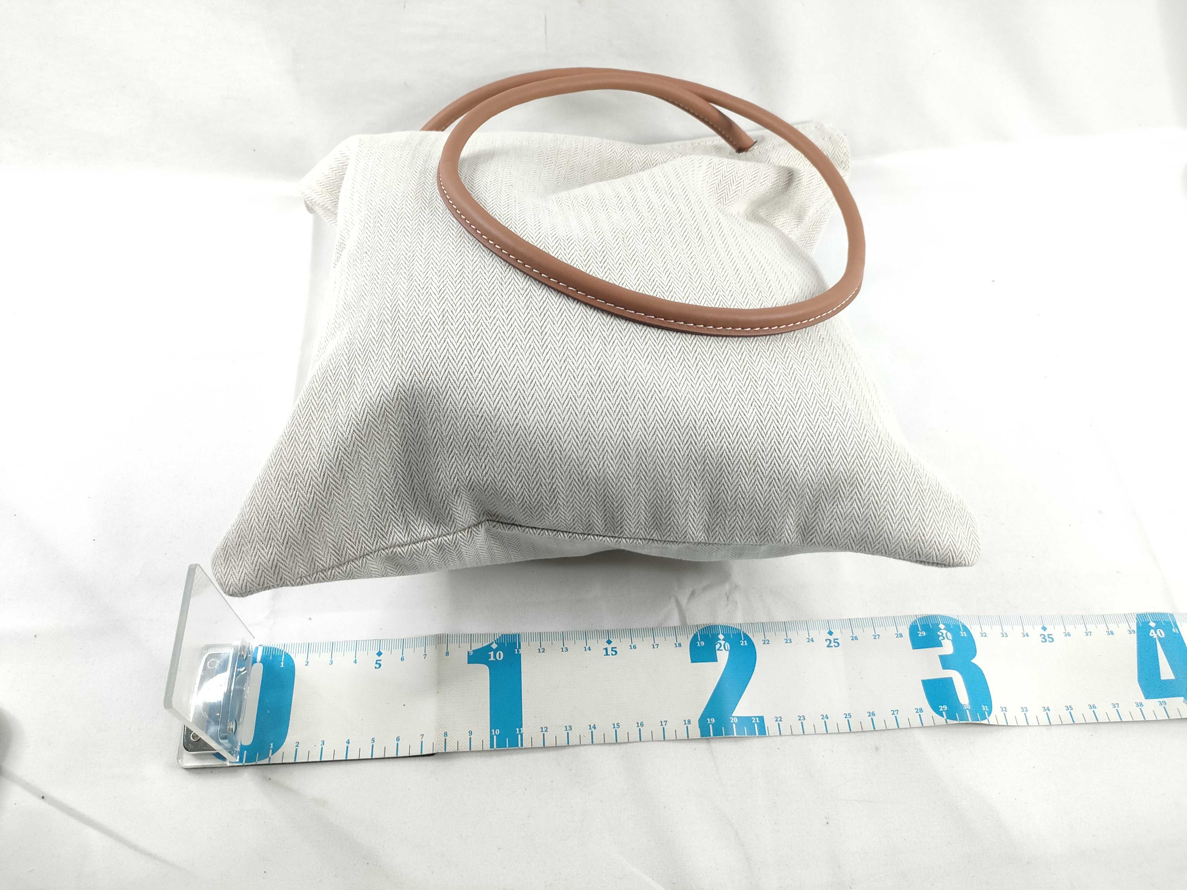 Marine Toile Chevron x Leather Beige x Brown Silver Hardware W:2024 Shoulder Bag — view 2