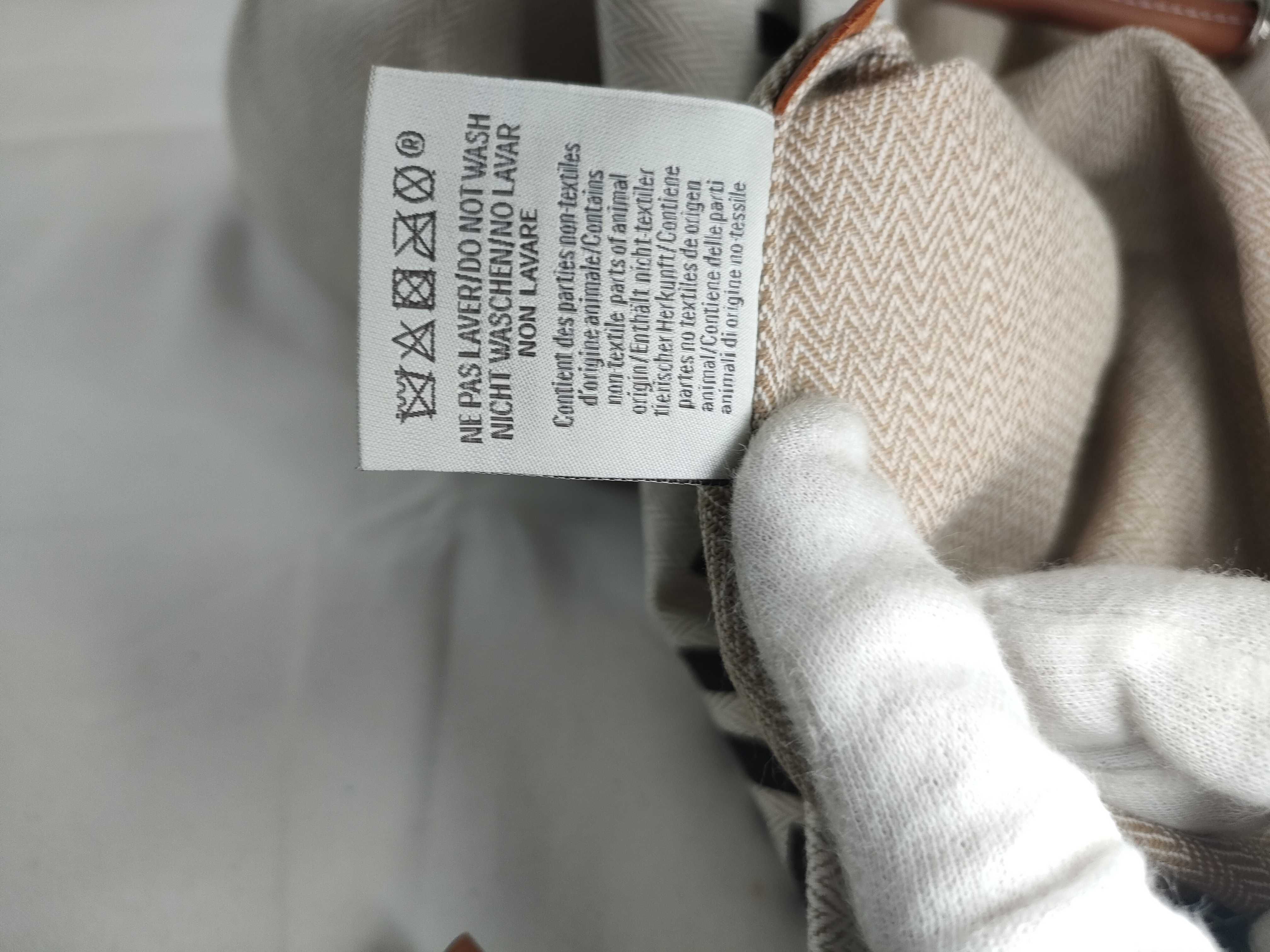 Marine Toile Chevron x Leather Beige x Brown Silver Hardware W:2024 Shoulder Bag — view 11