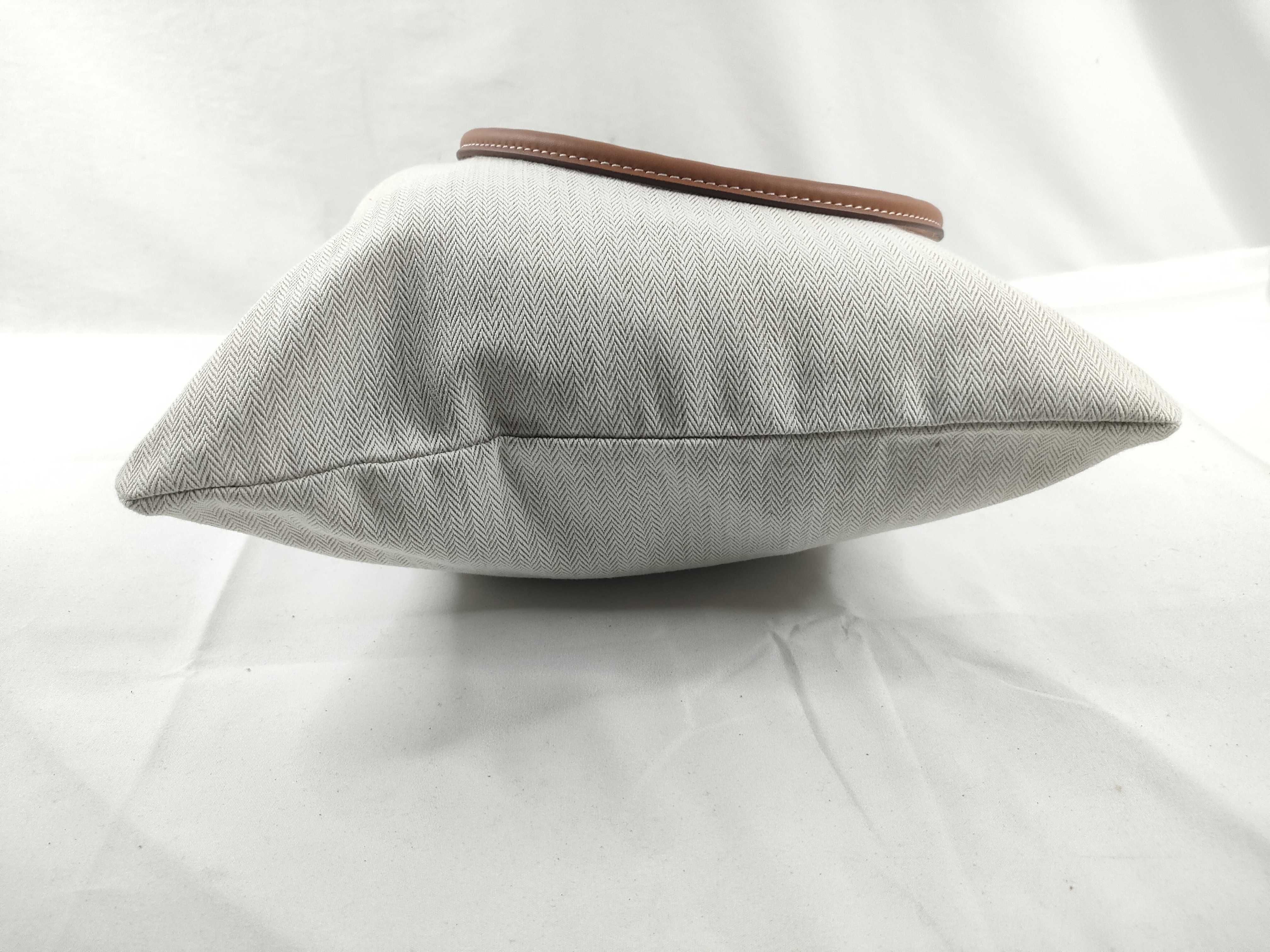 Marine Toile Chevron x Leather Beige x Brown Silver Hardware W:2024 Shoulder Bag — view 4