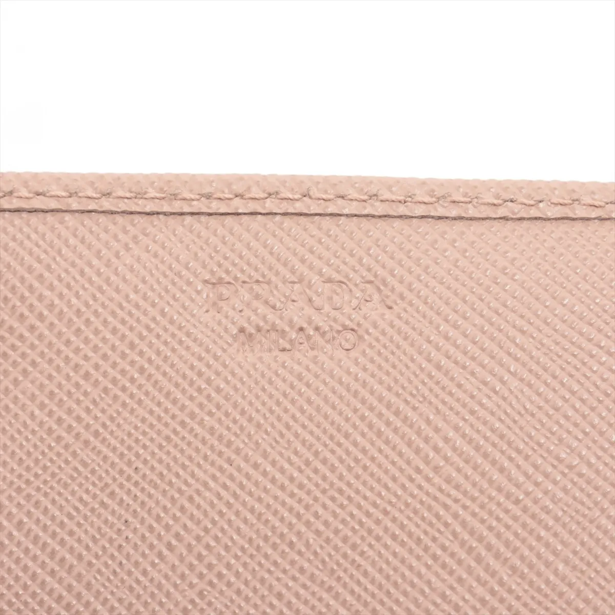 Saffiano Leather Long Wallet, Beige — view 10
