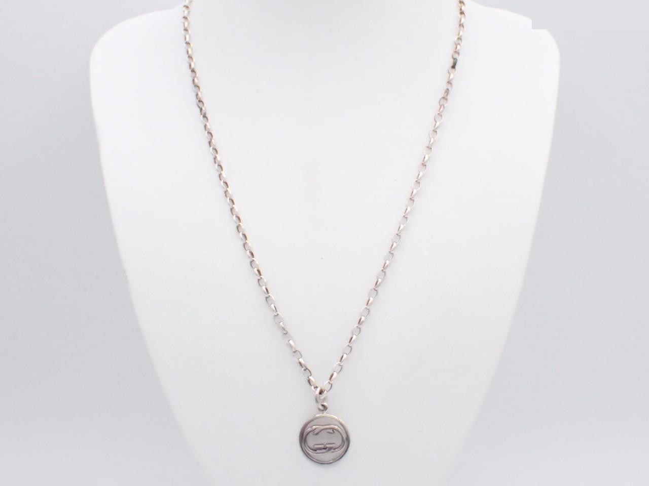 Interlocking G Silver Necklace, 925 Sterling Silver, 14.6g — view 3