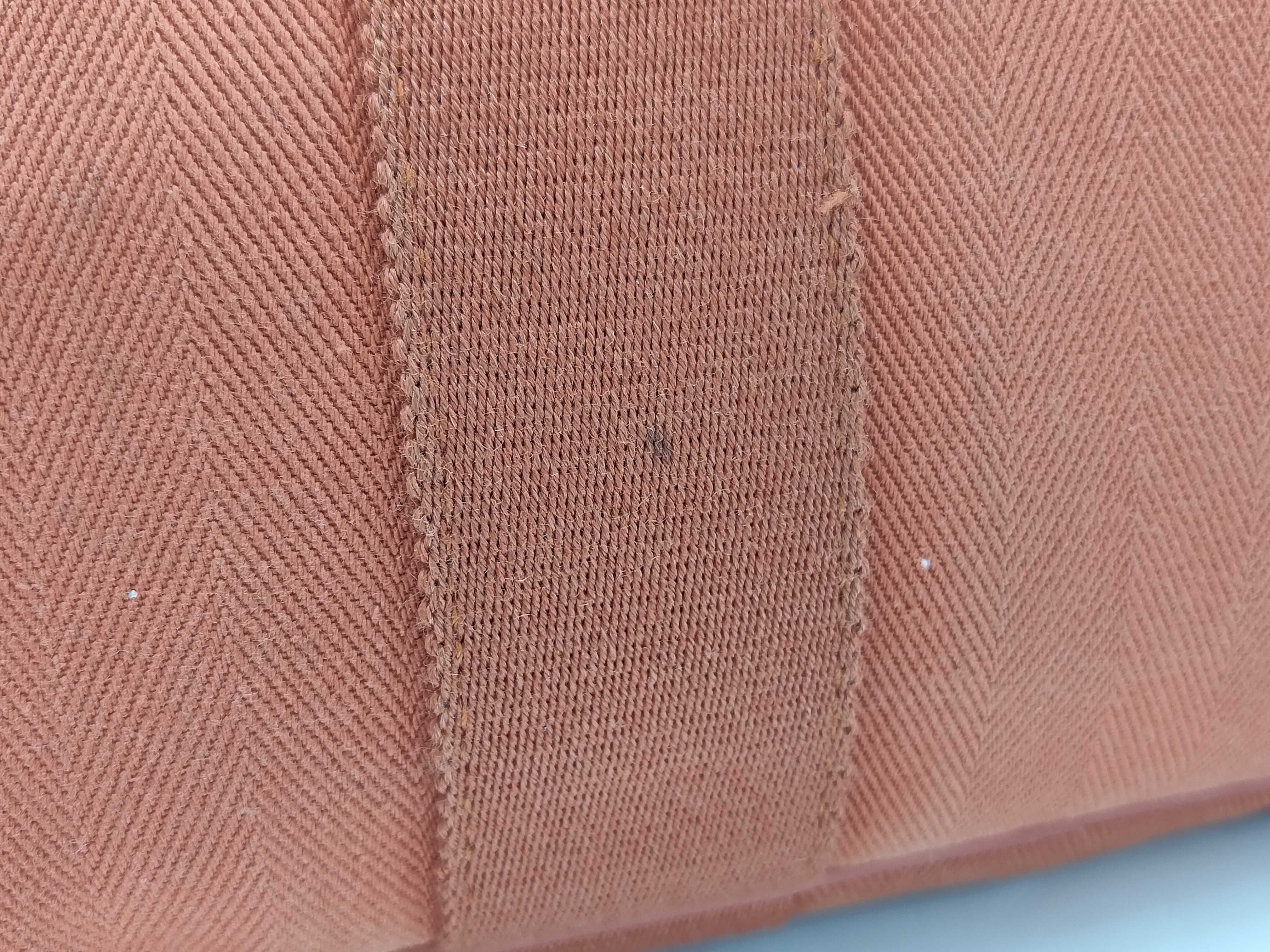 Valparaiso PM Toile Chevron x Leather Orange Silver Hardware Handbag (Stamp Unknown) — view 14