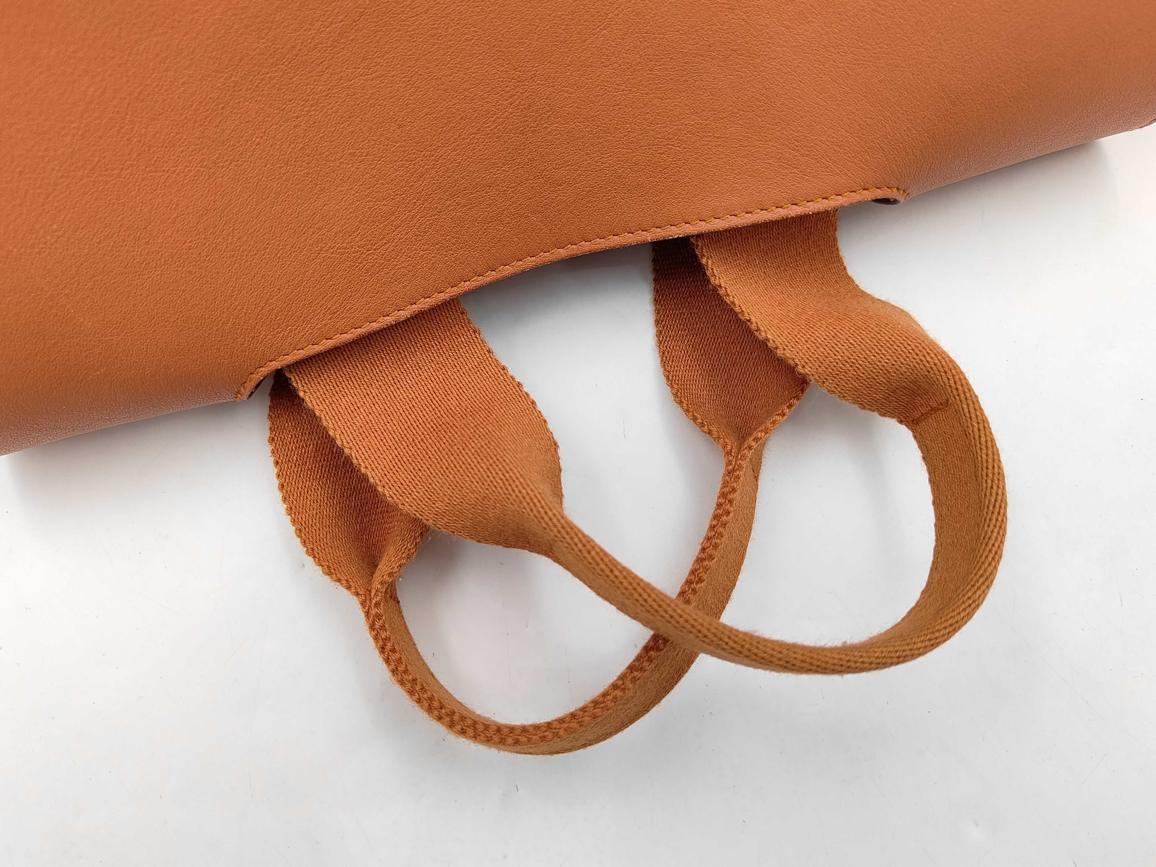 Valparaiso PM Toile Chevron x Leather Orange Silver Hardware Handbag (Stamp Unknown) — view 3