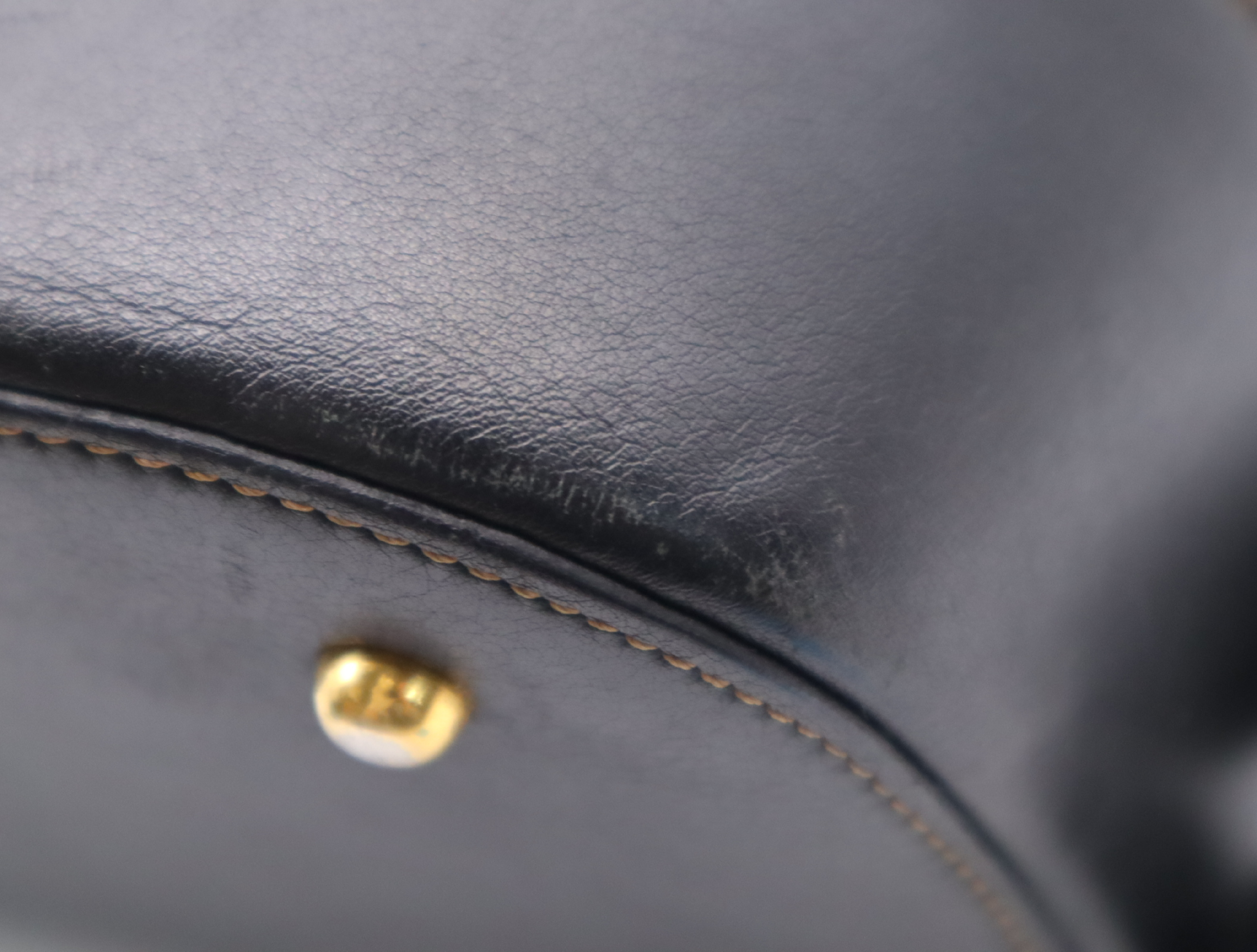 Leather Anton Backpack, Black with Gold Hardware, Rucksack — view 7