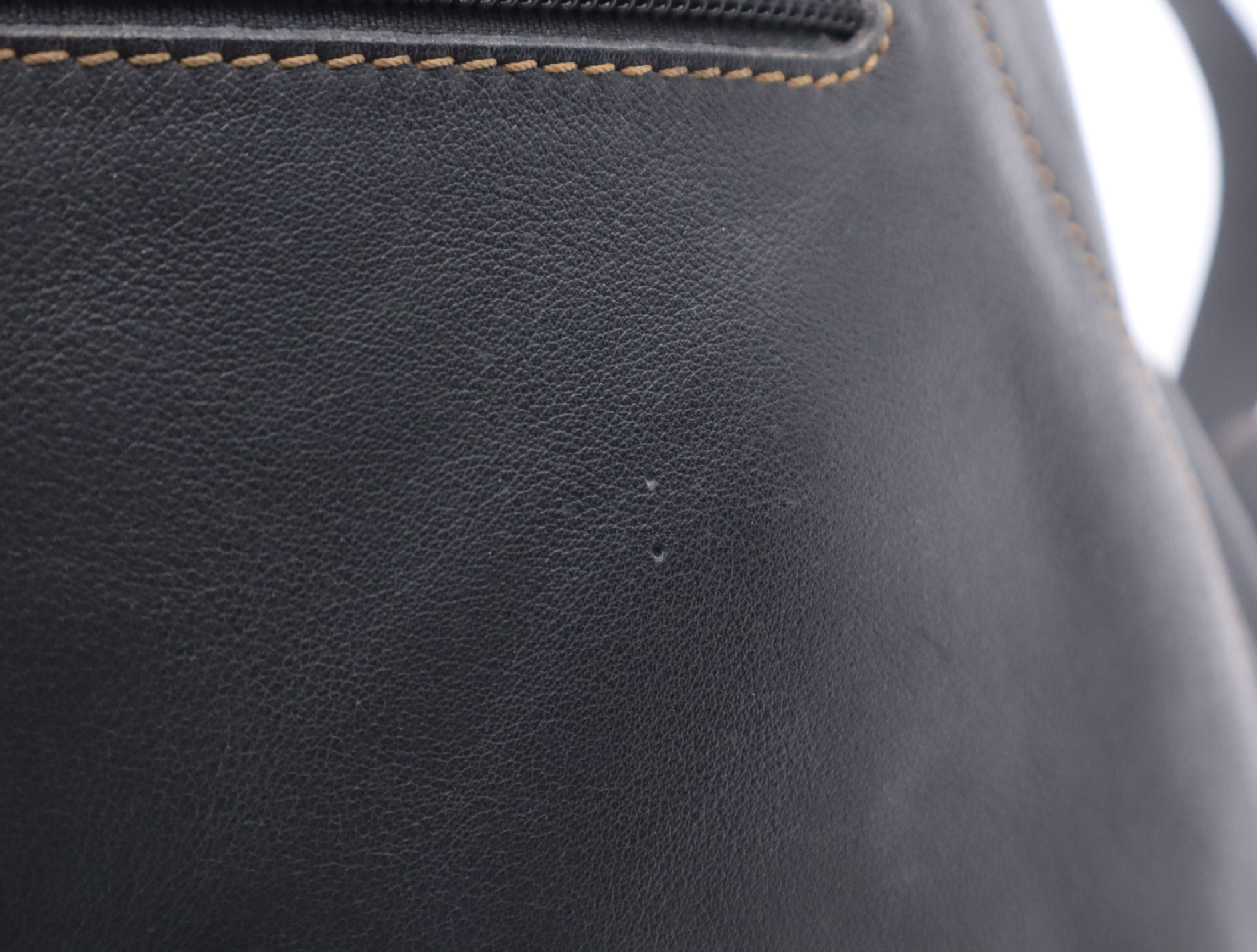 Leather Anton Backpack, Black with Gold Hardware, Rucksack — view 10