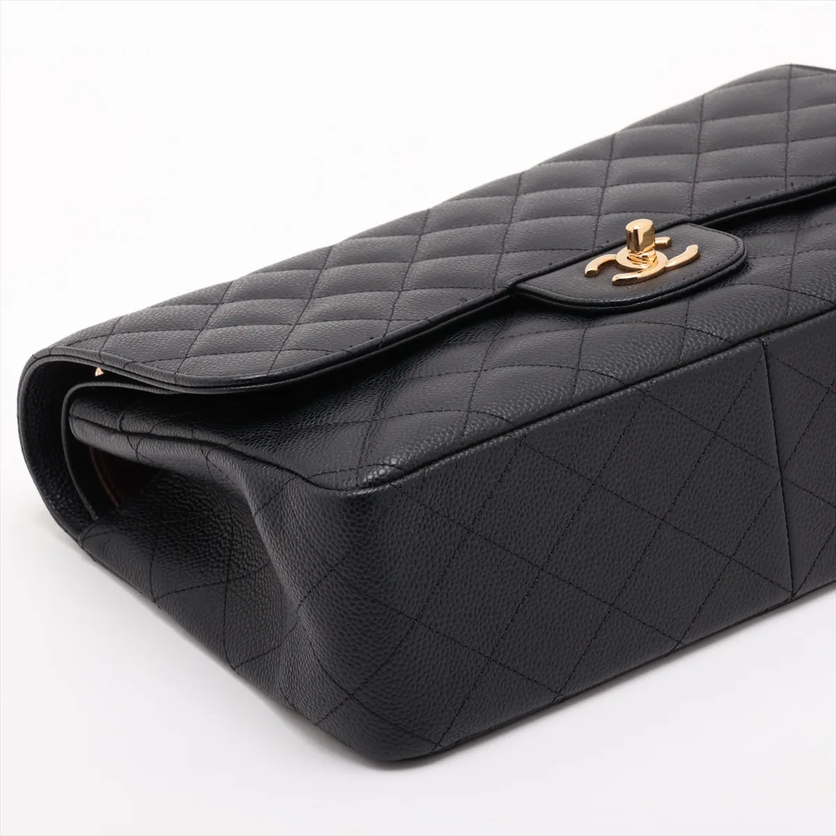 [Individually packaged] Chanel Large Matelassé 30 Caviar Skin Double Flap Double Chain Bag, Black with Gold Hardware, 17662915, Serial Number 17, A58600 — view 4