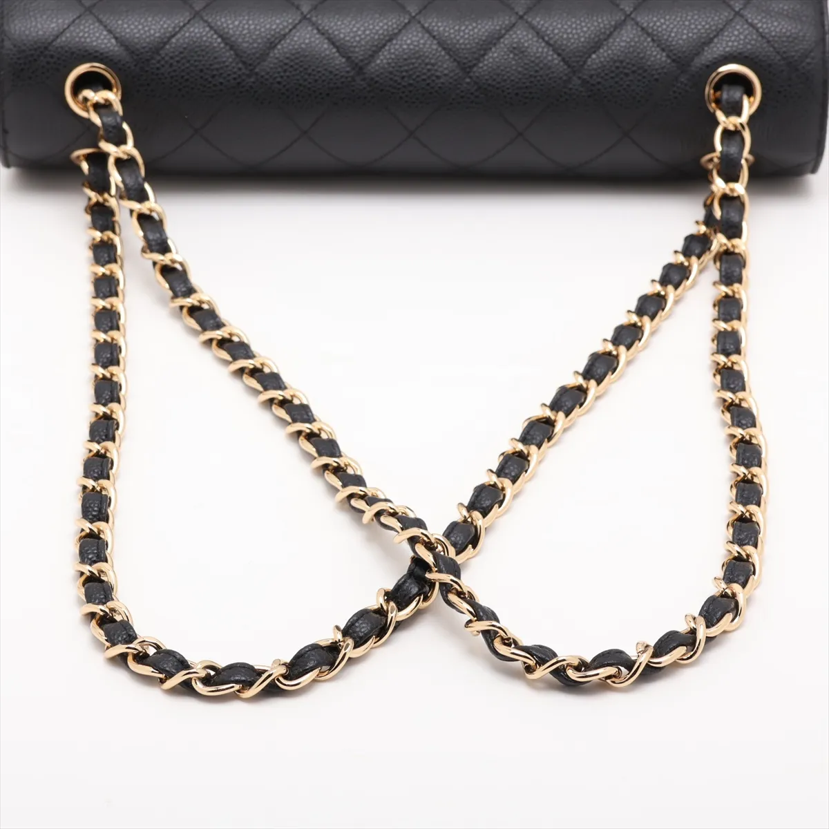 [Individually packaged] Chanel Large Matelassé 30 Caviar Skin Double Flap Double Chain Bag, Black with Gold Hardware, 17662915, Serial Number 17, A58600 — view 5