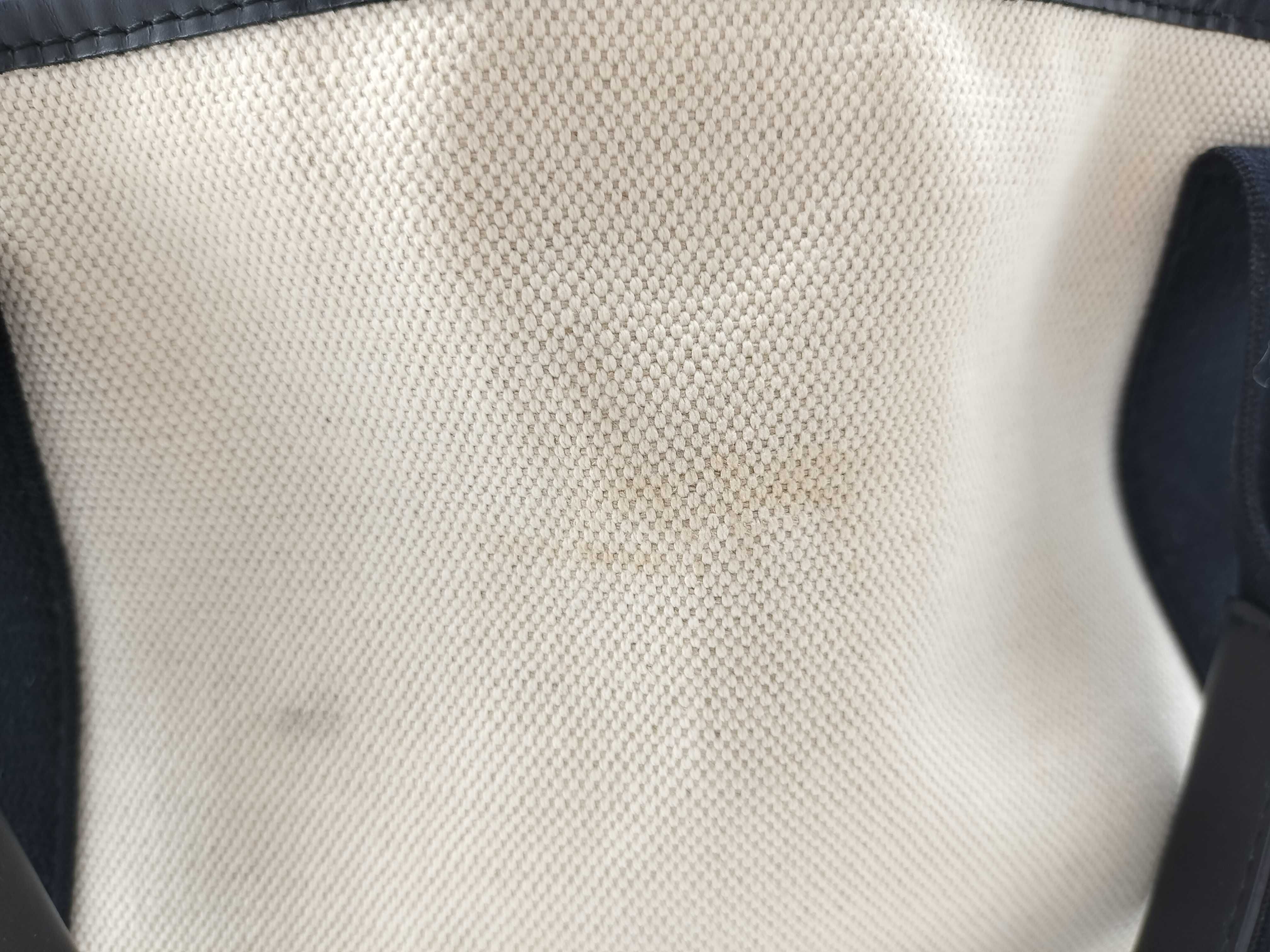 Navy Cabas Canvas x Leather Handbag Beige x Black 339933 Handbag — view 12