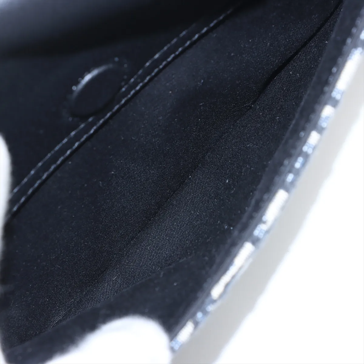 Oblique Saddle Canvas x Leather Shoulder Bag, Navy x Beige x Black, Star Mark — view 8