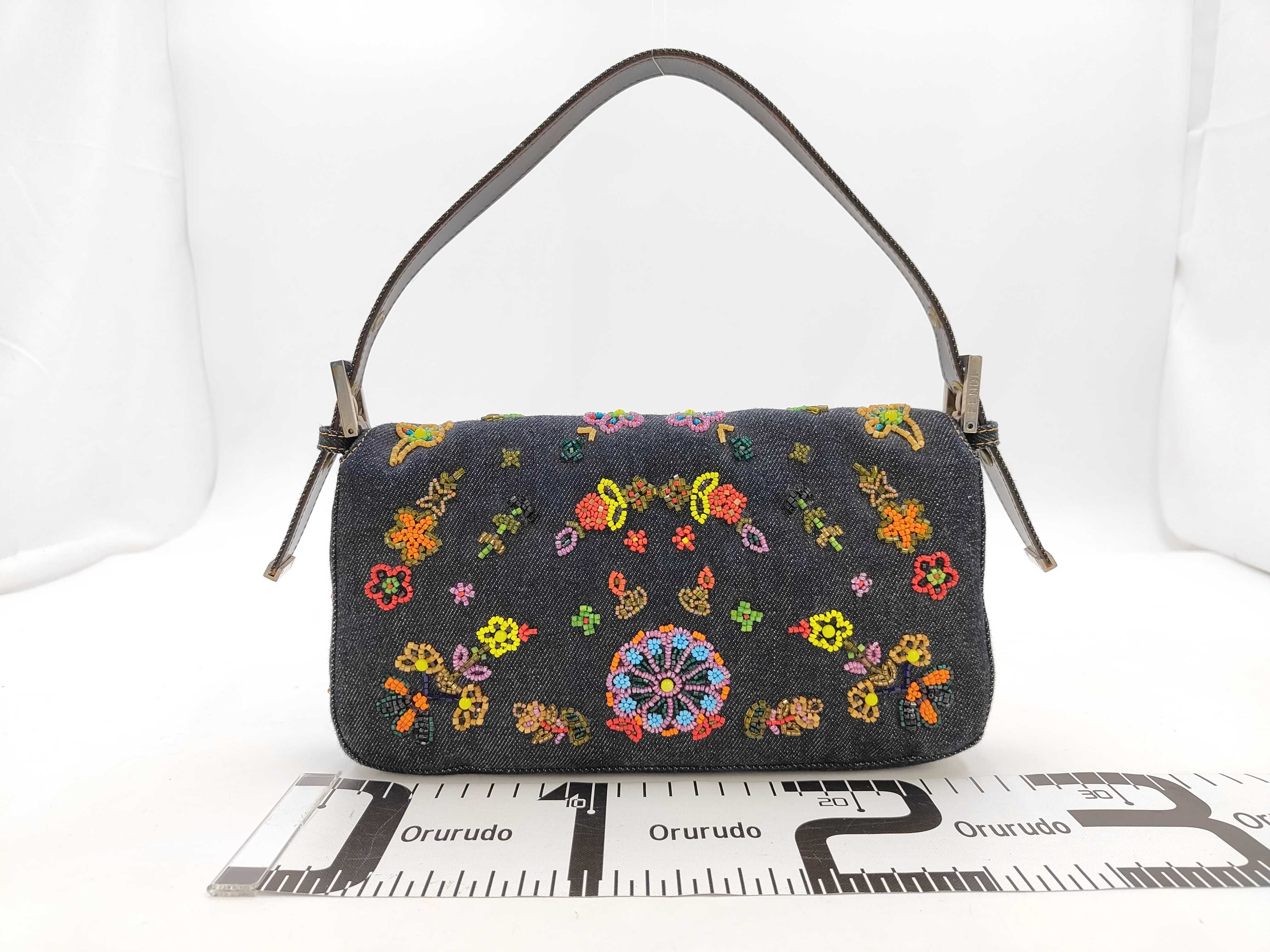 Mamma Bucket Flower Bijou Denim Shoulder Bag — view 2