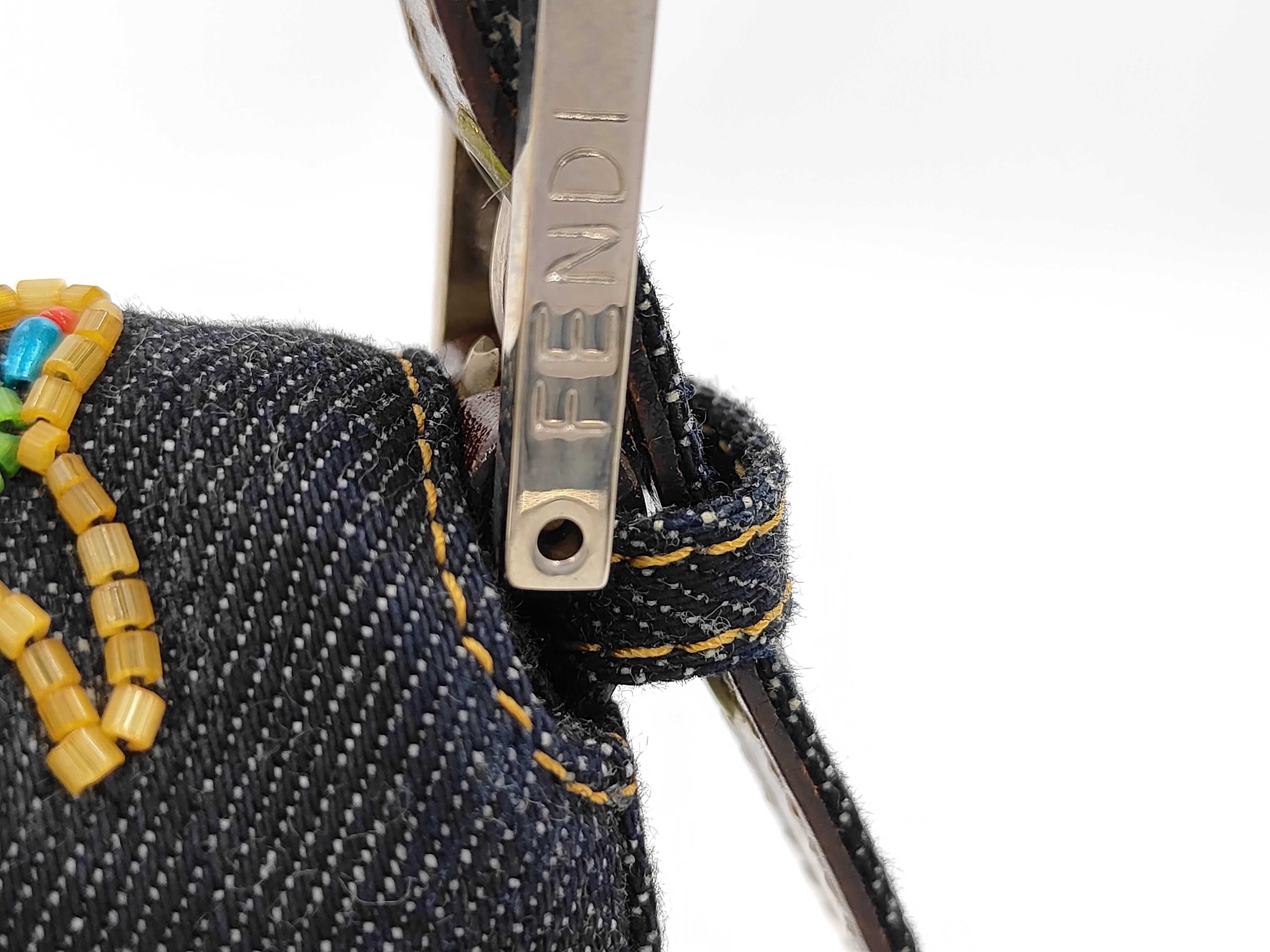 Mamma Bucket Flower Bijou Denim Shoulder Bag — view 3