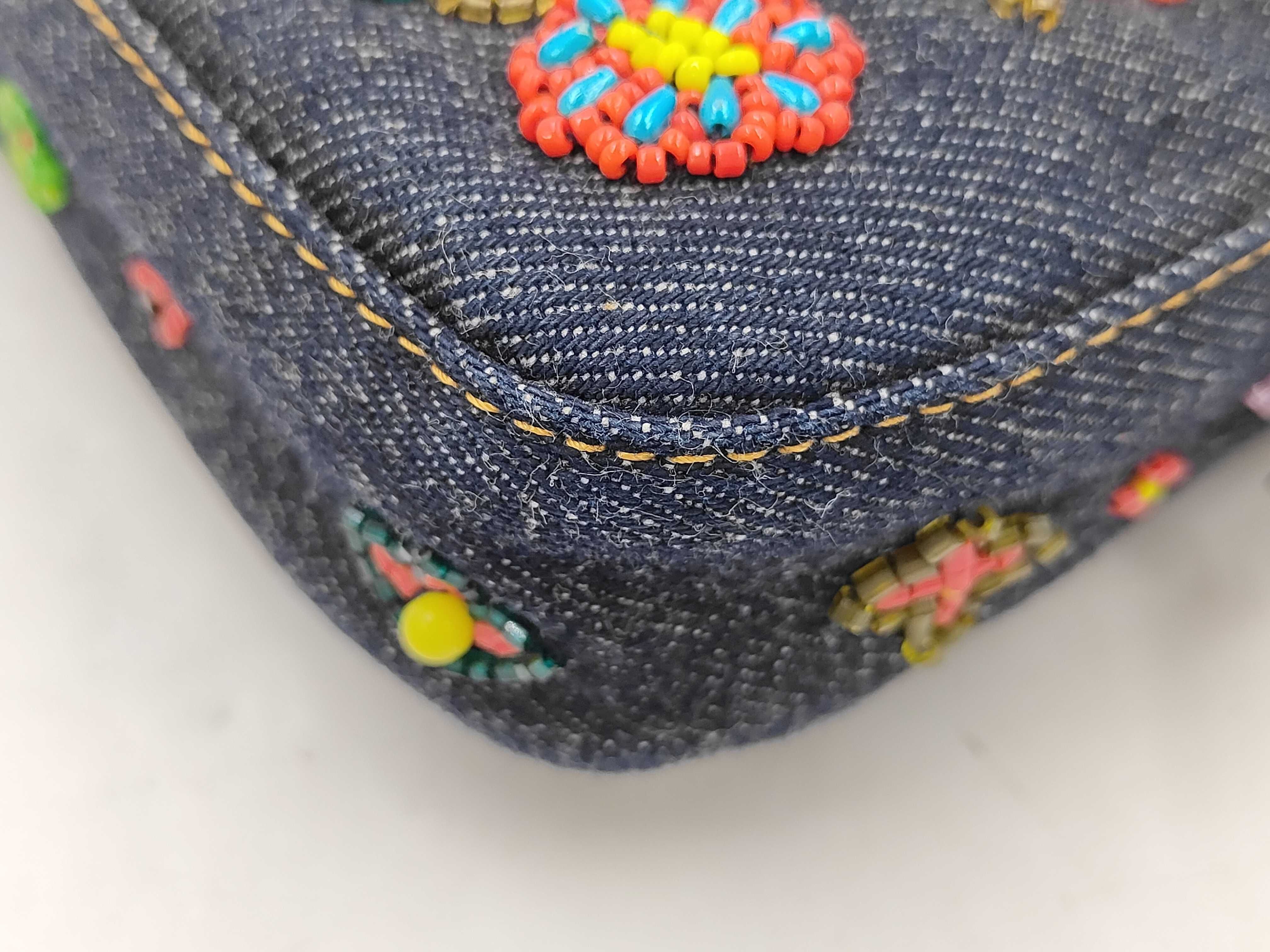 Mamma Bucket Flower Bijou Denim Shoulder Bag — view 6