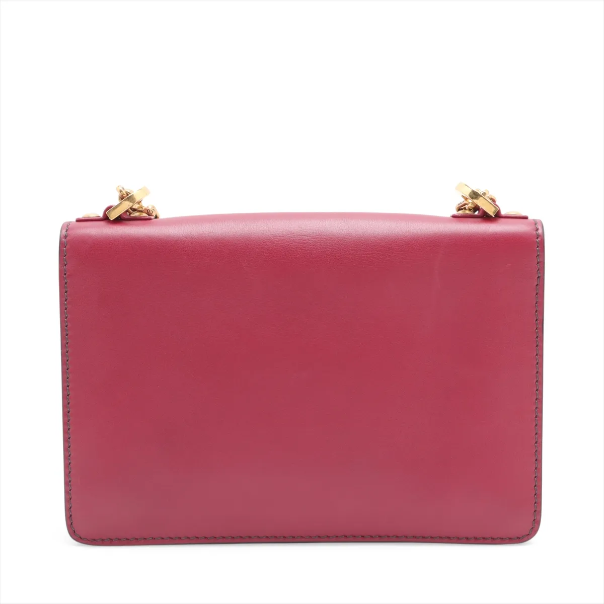 J'Adior Leather Chain Shoulder Bag, Bordeaux — view 2