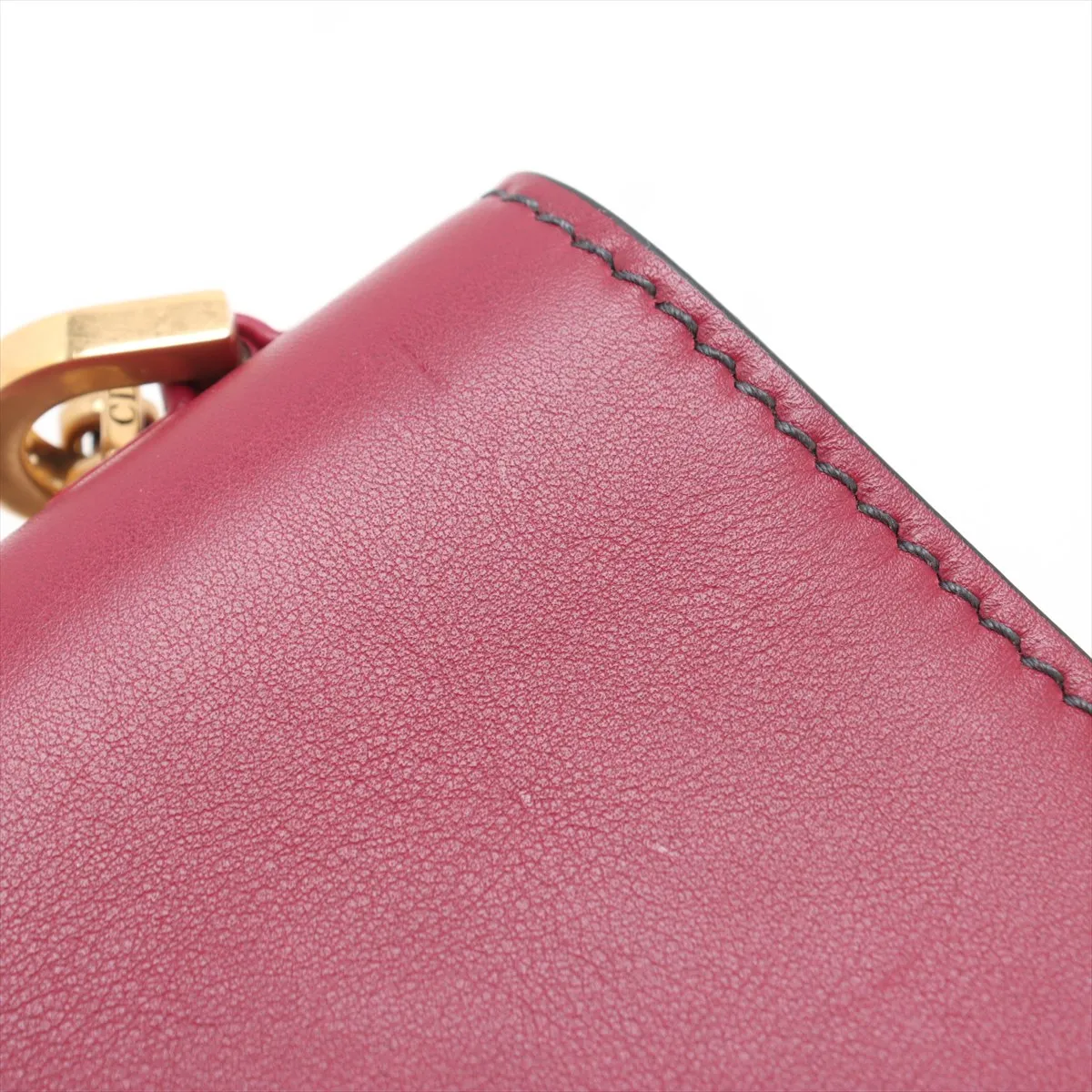J'Adior Leather Chain Shoulder Bag, Bordeaux — view 15