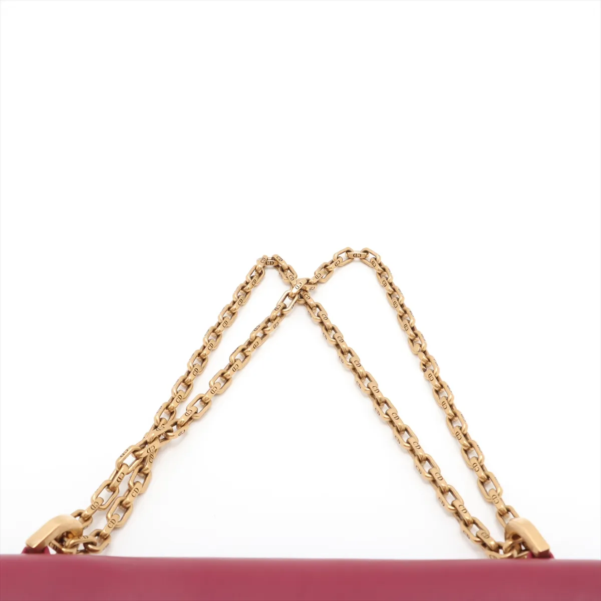 J'Adior Leather Chain Shoulder Bag, Bordeaux — view 6