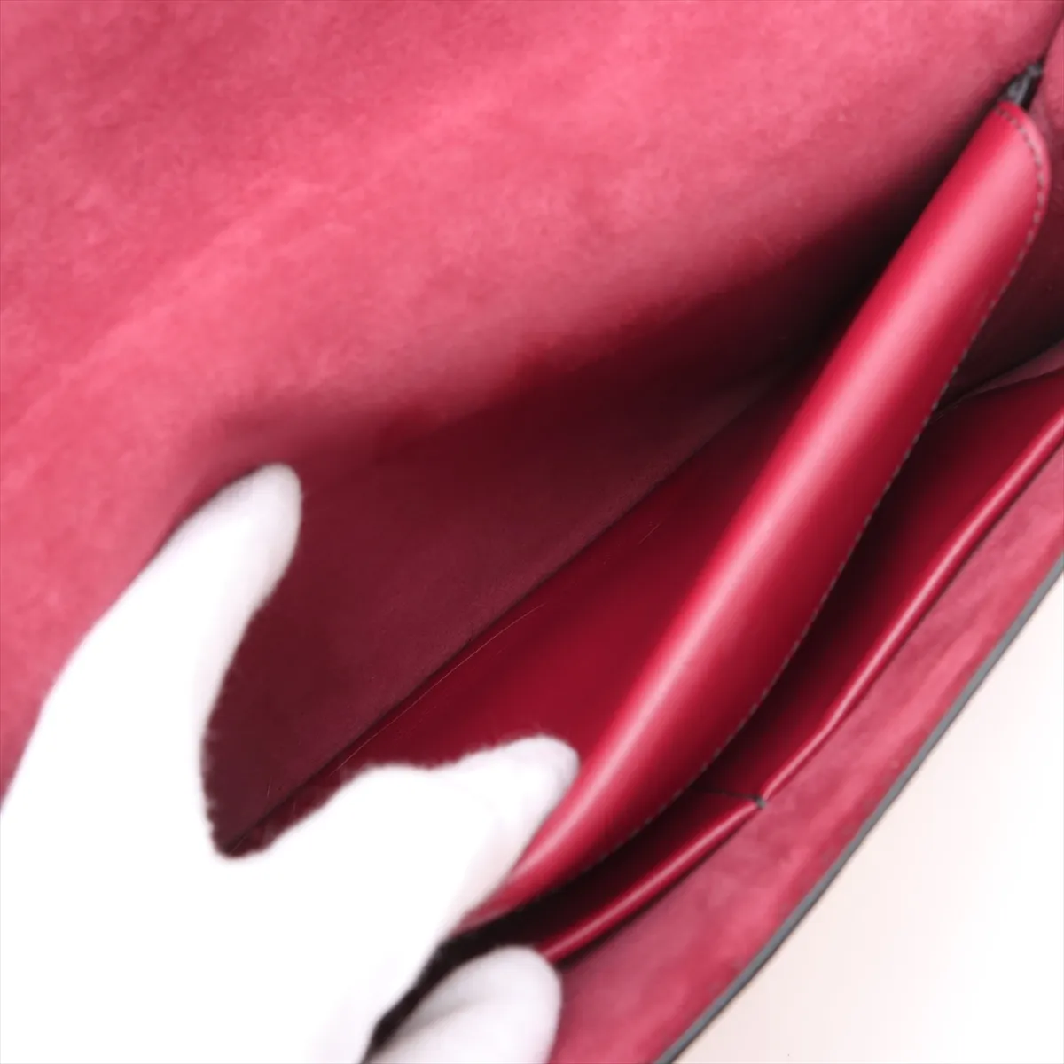 J'Adior Leather Chain Shoulder Bag, Bordeaux — view 9