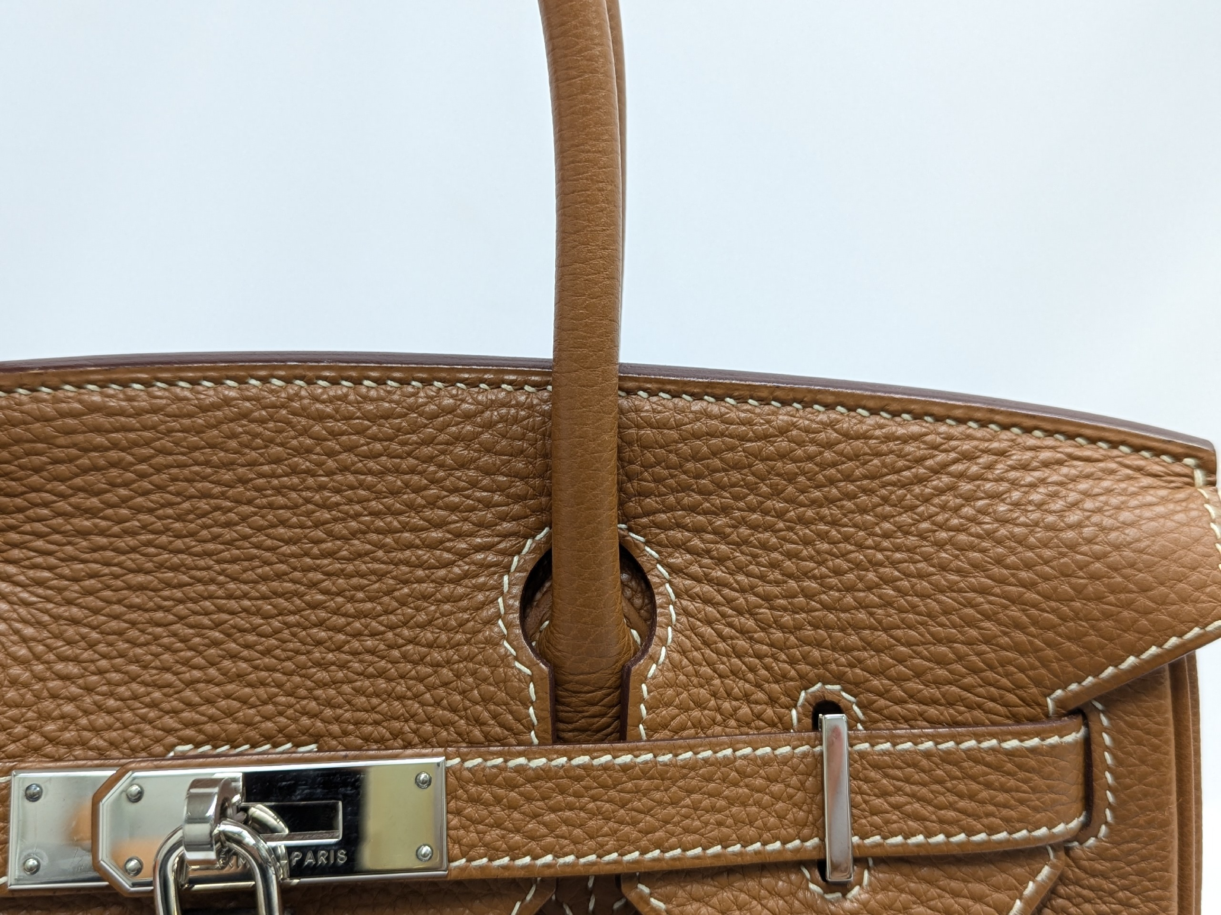 Birkin 30 Togo Gold Silver Hardware I Stamp Tote Bag — view 8