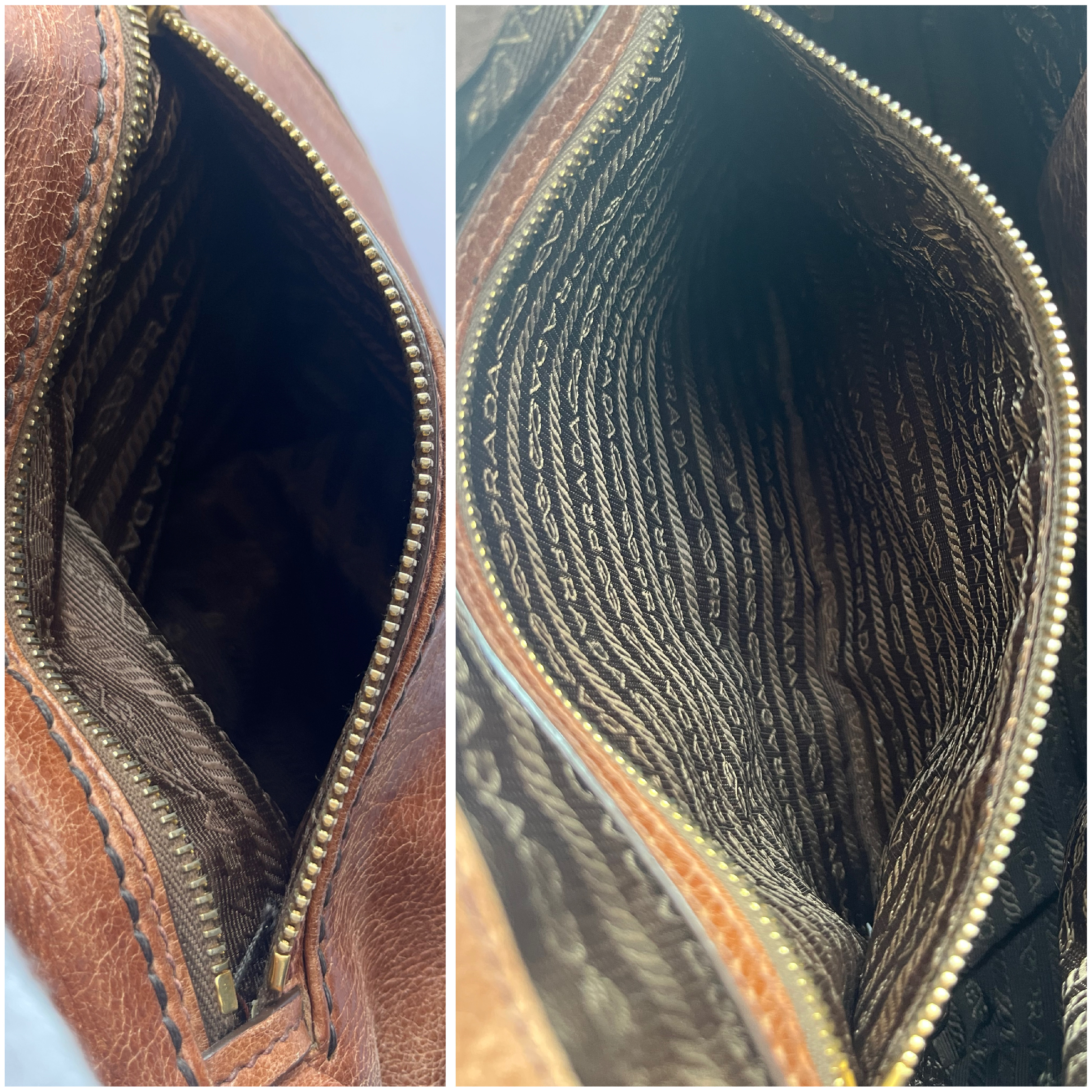 Vitello Shine Camel Shoulder Bag with Shoulder Strap — view 10