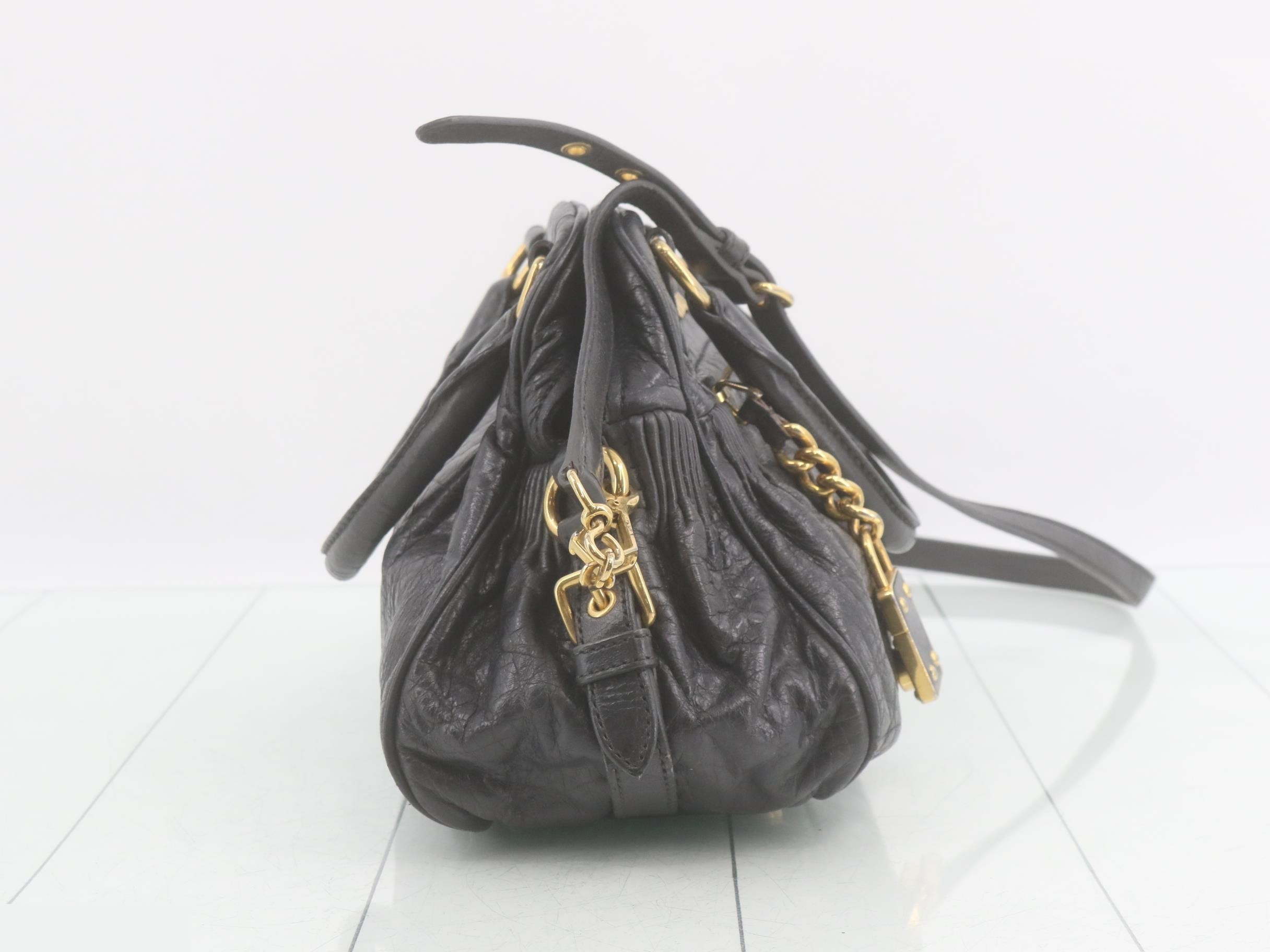 Leather logo padlock charm 2-way shoulder/handbag — view 4