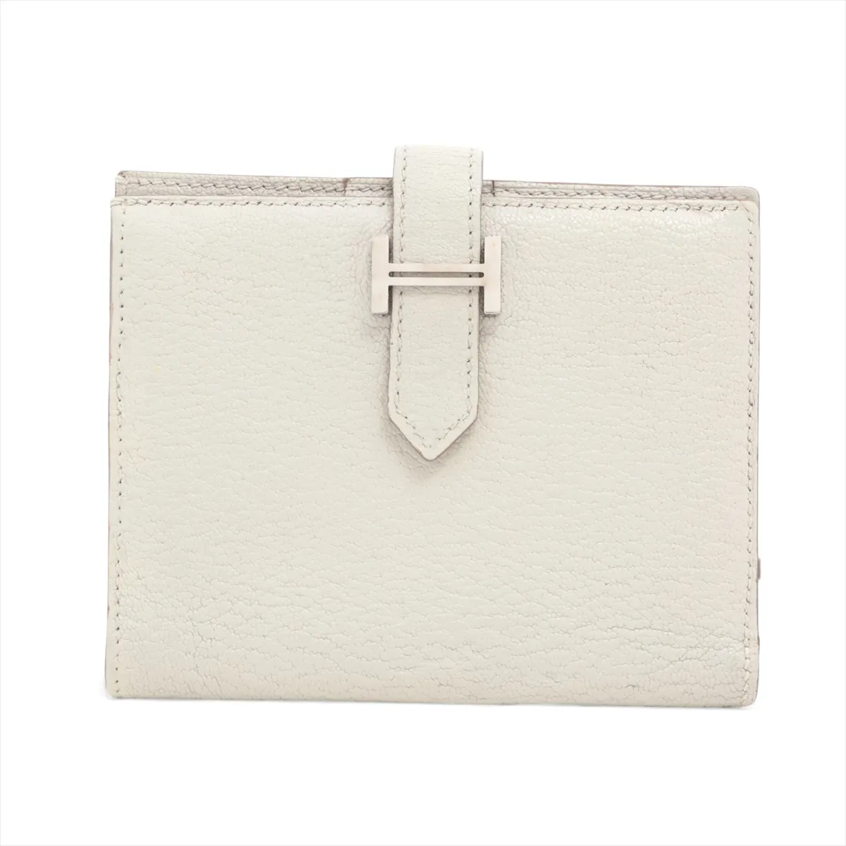 Bearn Compact Chevre Mysore Compact Wallet, Gray, Silver Hardware, W: 2024