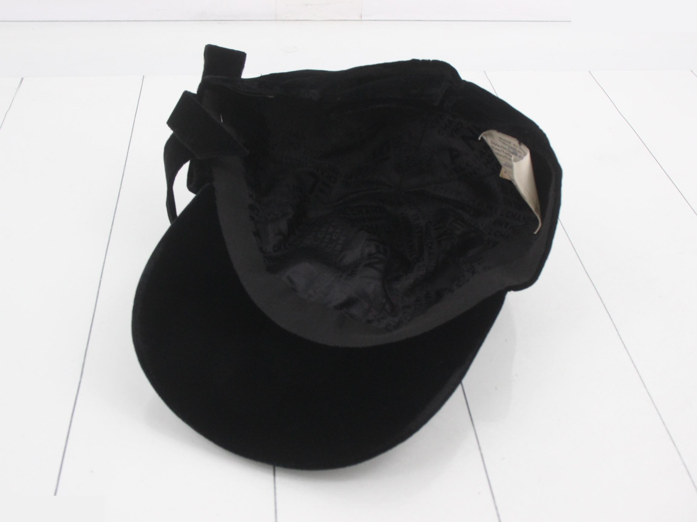 Coco Mark Velour Hat with Ribbon, Size M — view 3